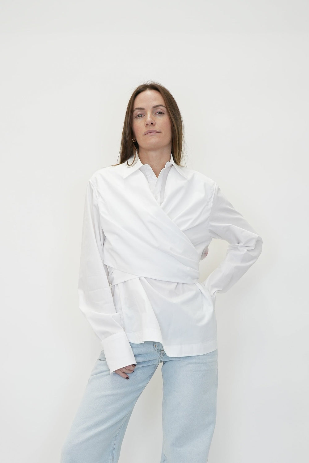 MAXMARA-OGGI POPELINE SHIRT-WHITE SHIRT MAXMARA 