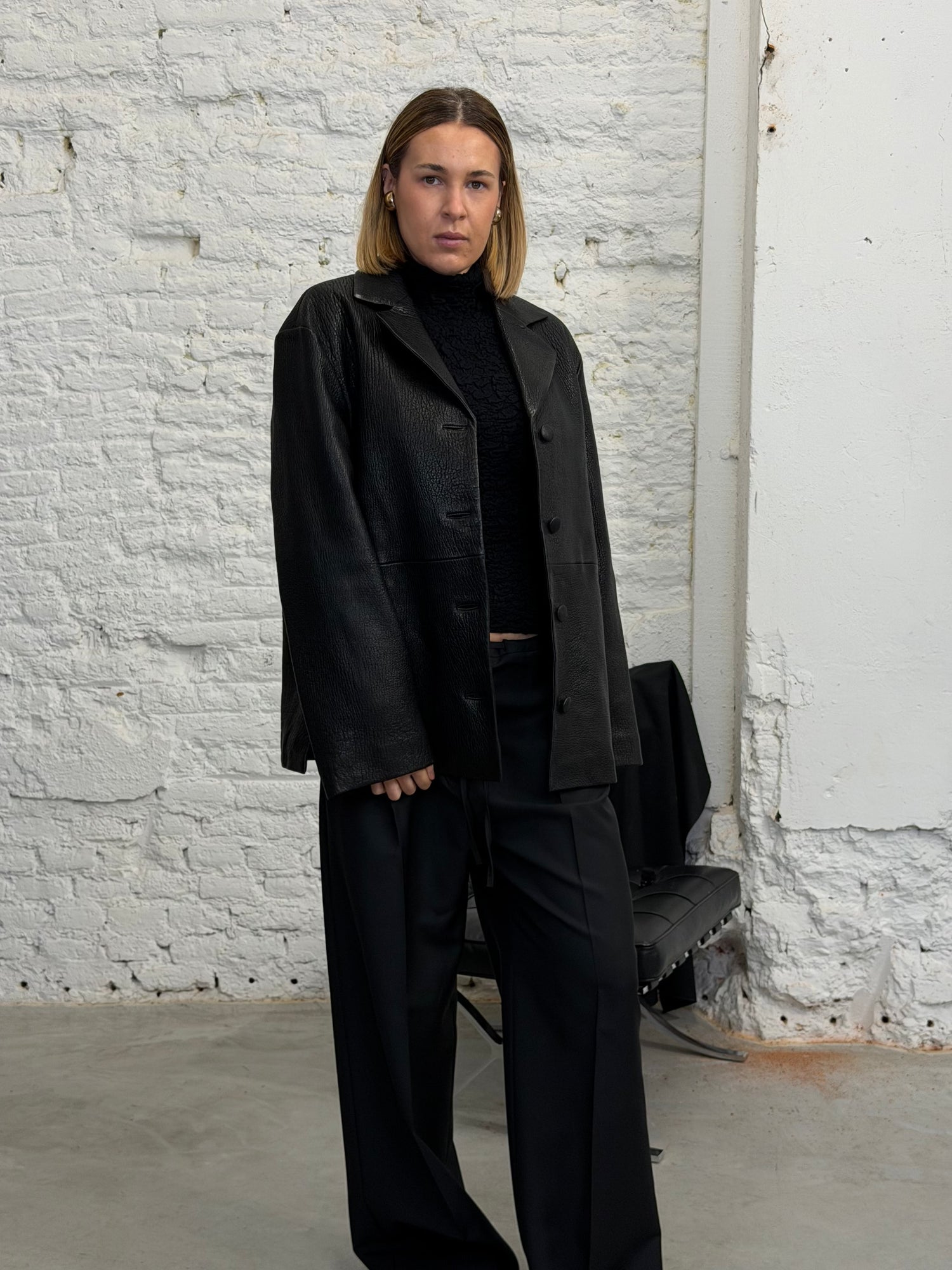 LEATHER RETRO JACKET JACKET ROHE 