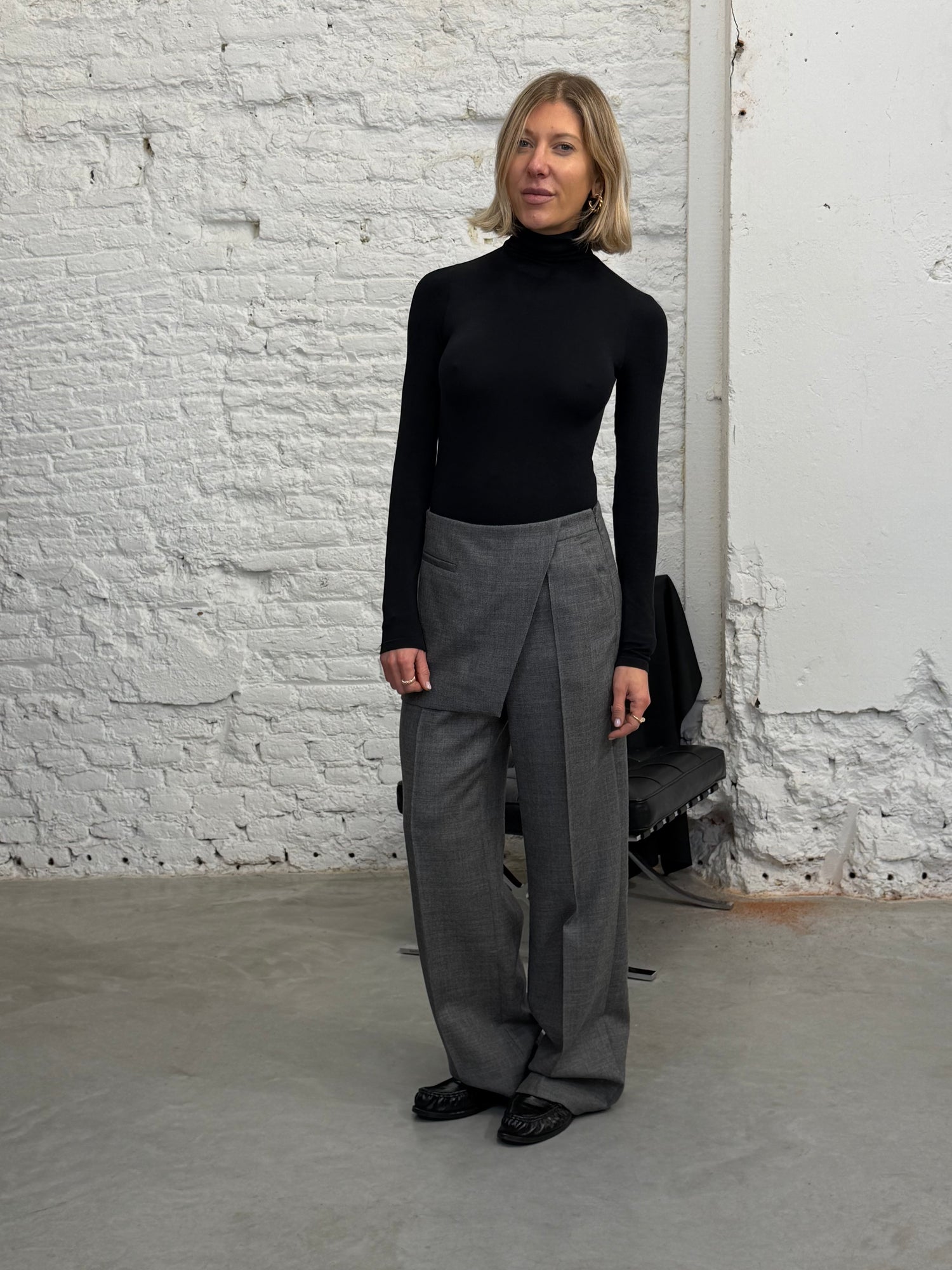 PINE SKIRT PANTS IN GREY MELANGE PANTS THE GARMENT 