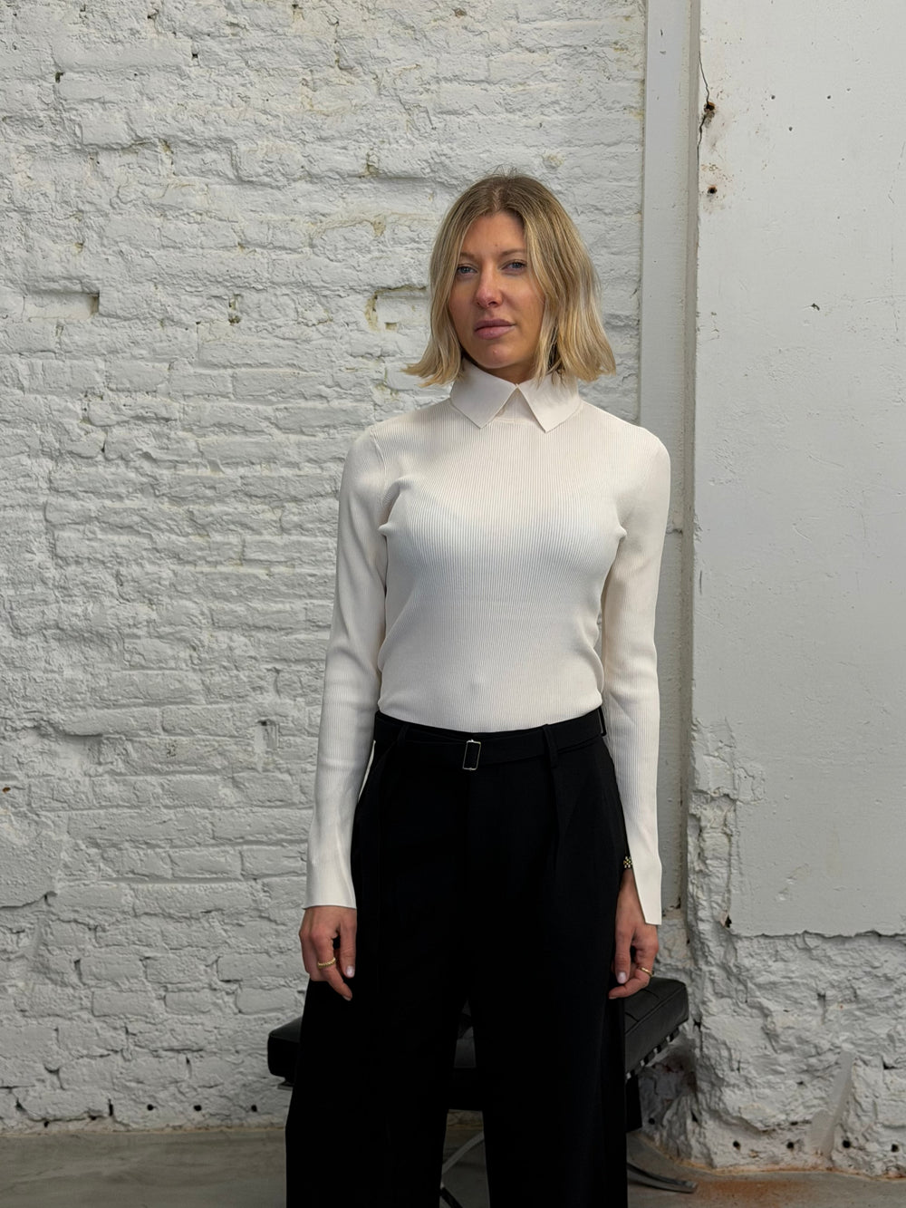 MADISON NECK KNIT IN ECRU KNIT THE GARMENT 