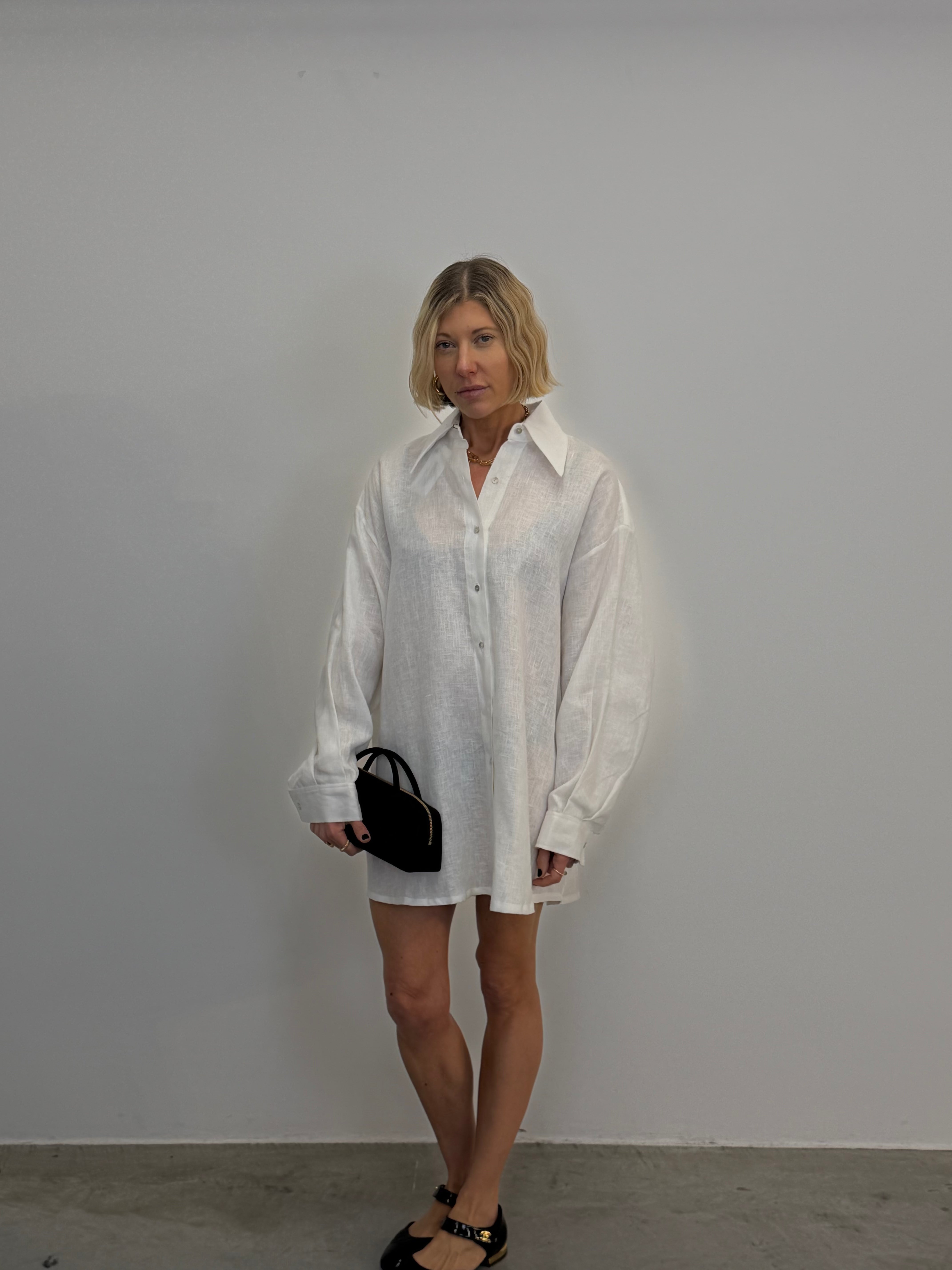 LINEN LONG SHIRT SHIRT STUDIO CUT 