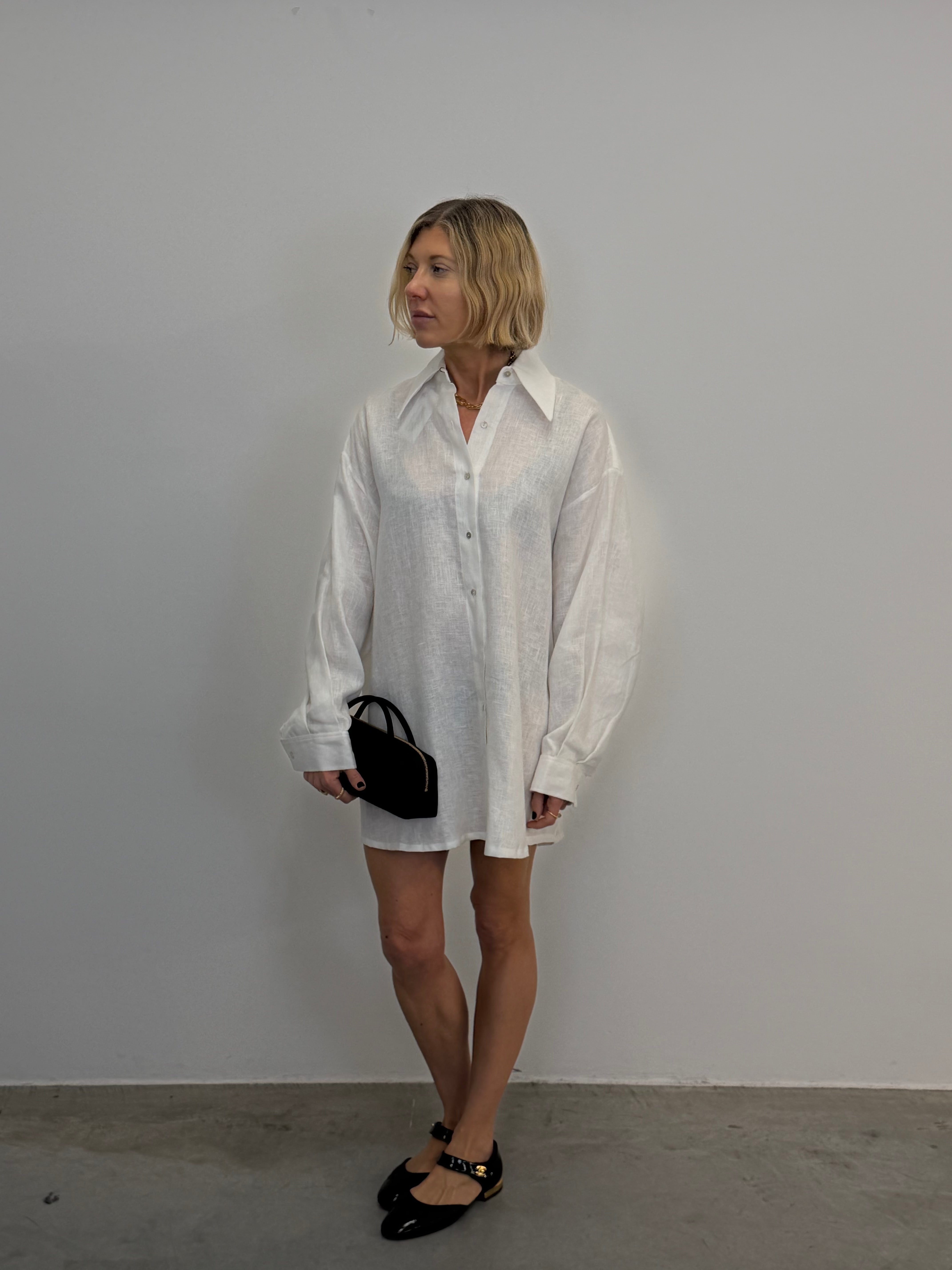 LINEN LONG SHIRT SHIRT STUDIO CUT 