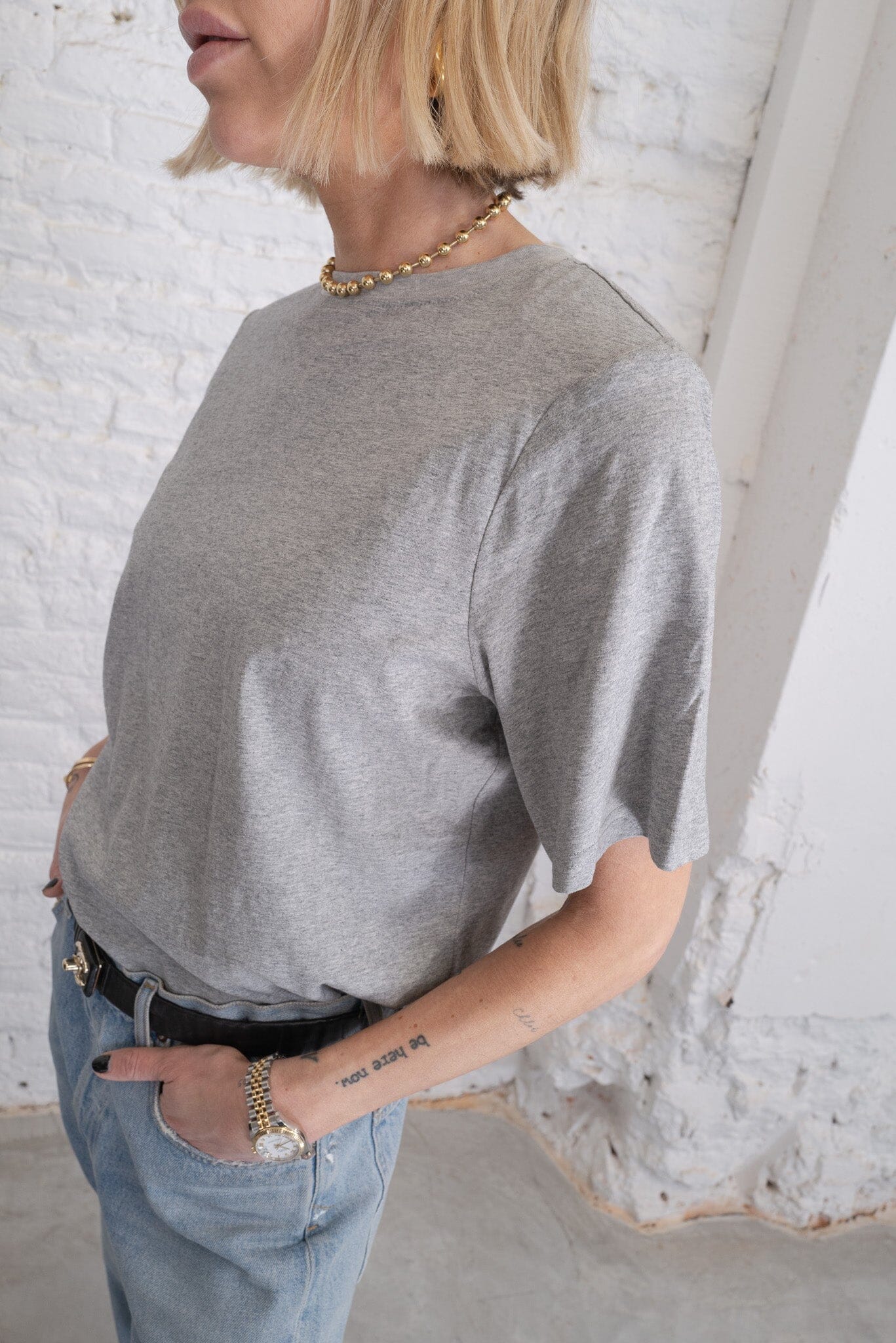 ELI BASIC PADDED T-SHIRT GREY TSHIRT KURE 