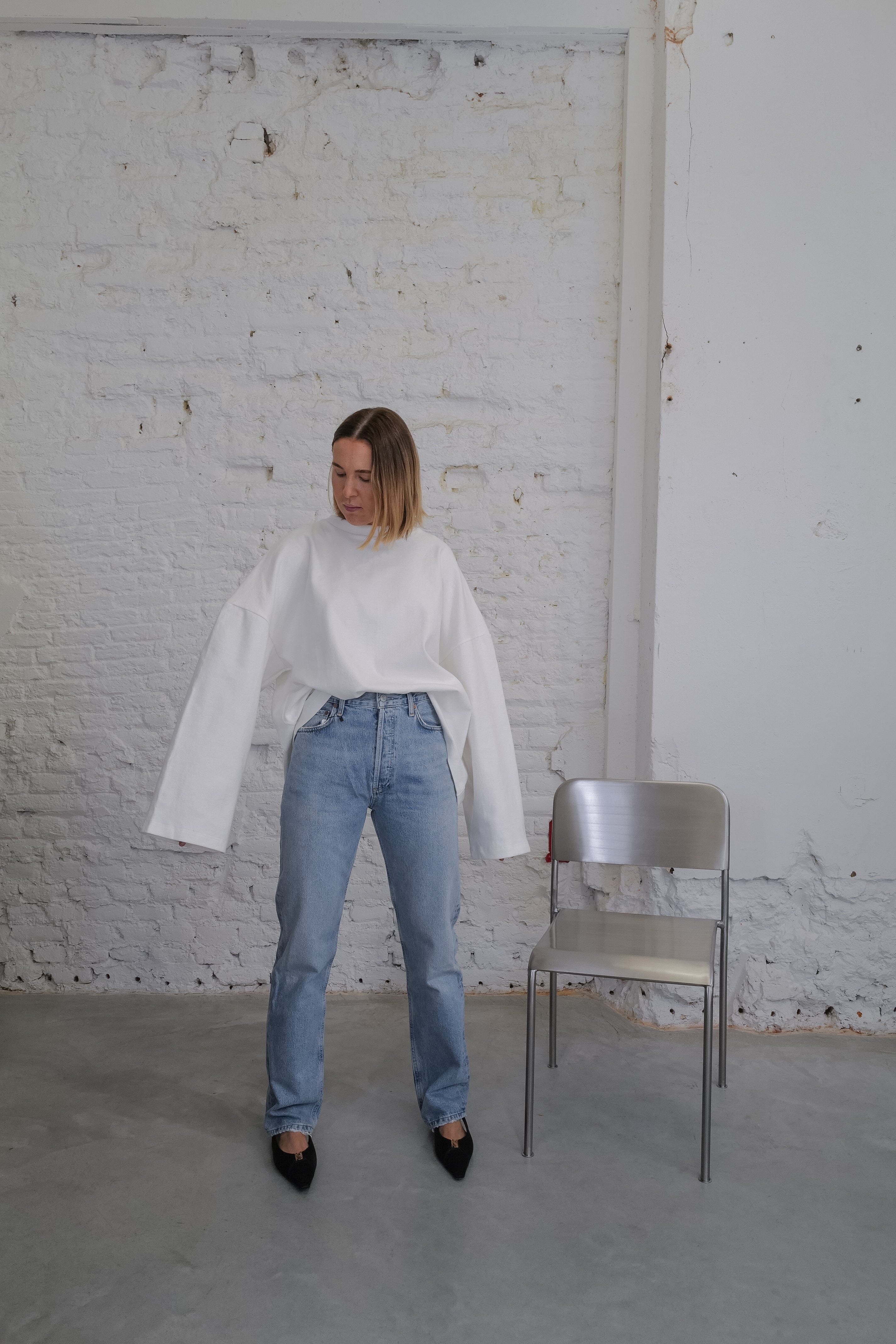 TEO SWEATSHIRT LONG SLEEVE IN WHITE T-SHIRT MAUD VANDEN BEUSSCHE 