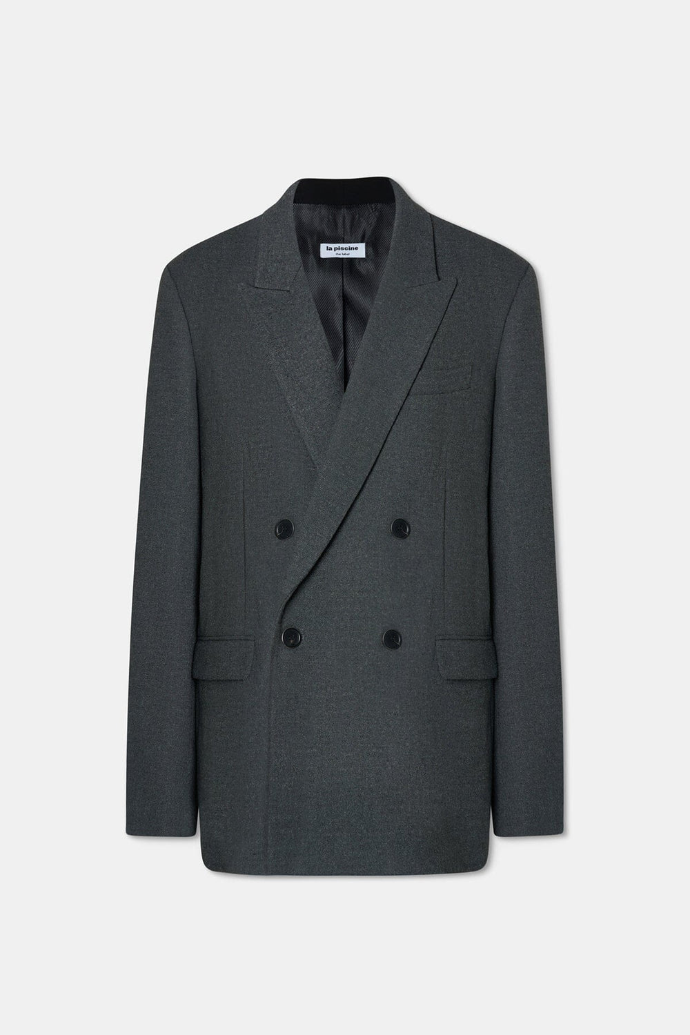 DOUBLE CHEST BLAZER IN GREY BLAZER LA PISCINE 