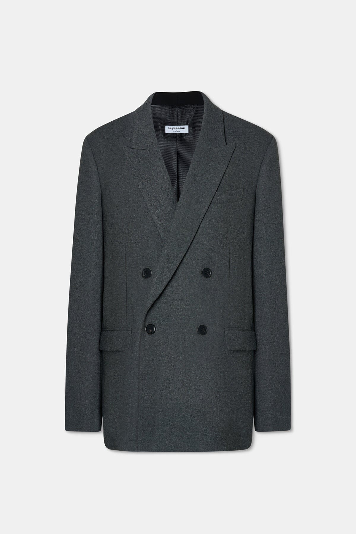 DOUBLE CHEST BLAZER IN GREY BLAZER LA PISCINE 