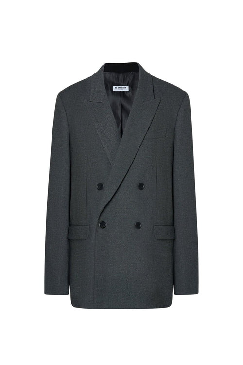 DOUBLE CHEST BLAZER IN GREY