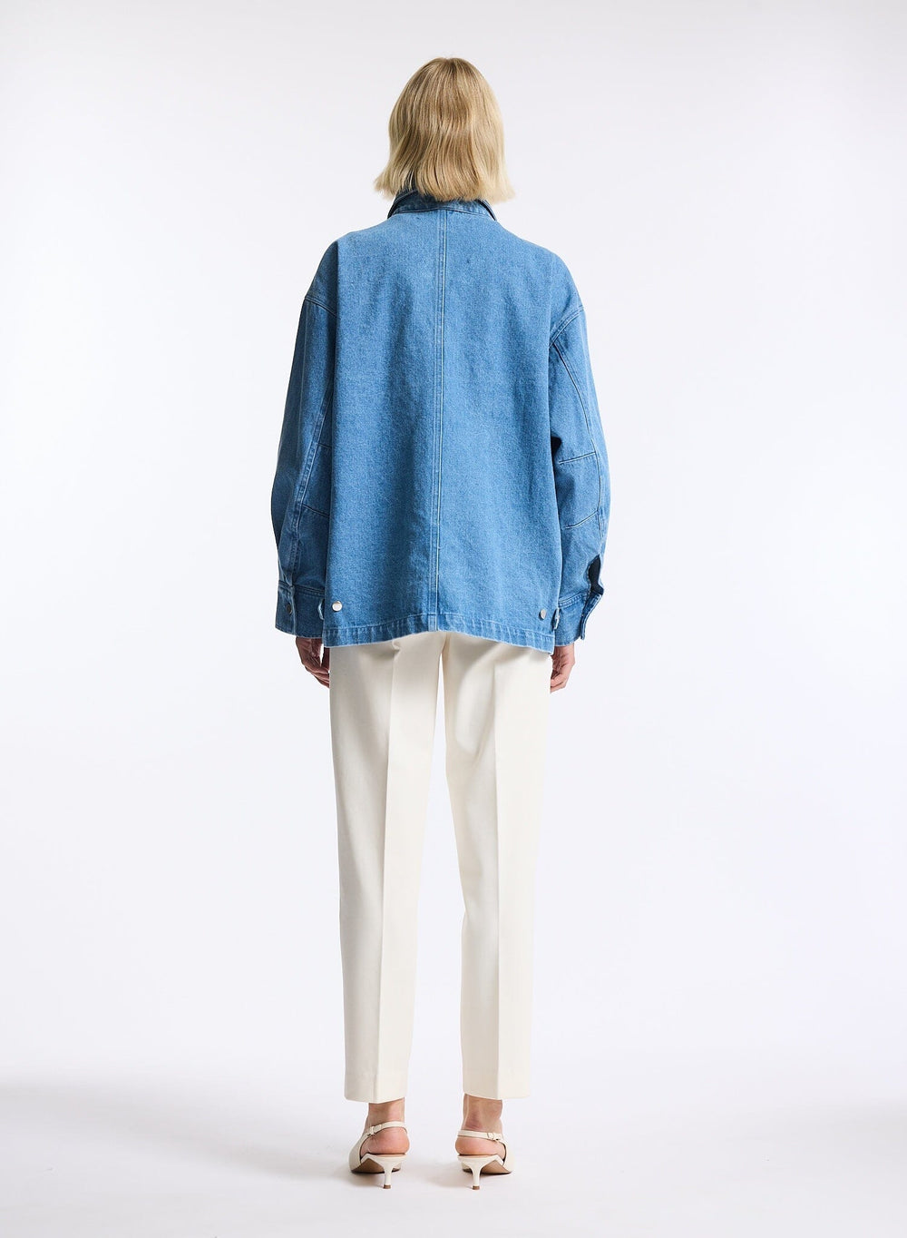 MERCER DENIM JACKET IN BLUE VINTAGE JACKET ONE&OTHER 