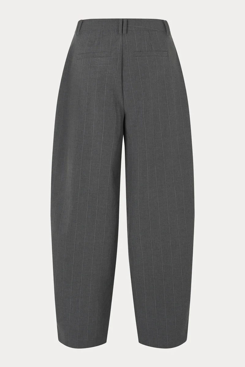 MARY TROUSER IN DARK GREY STRIPE PANTS OVAL SQUARE 