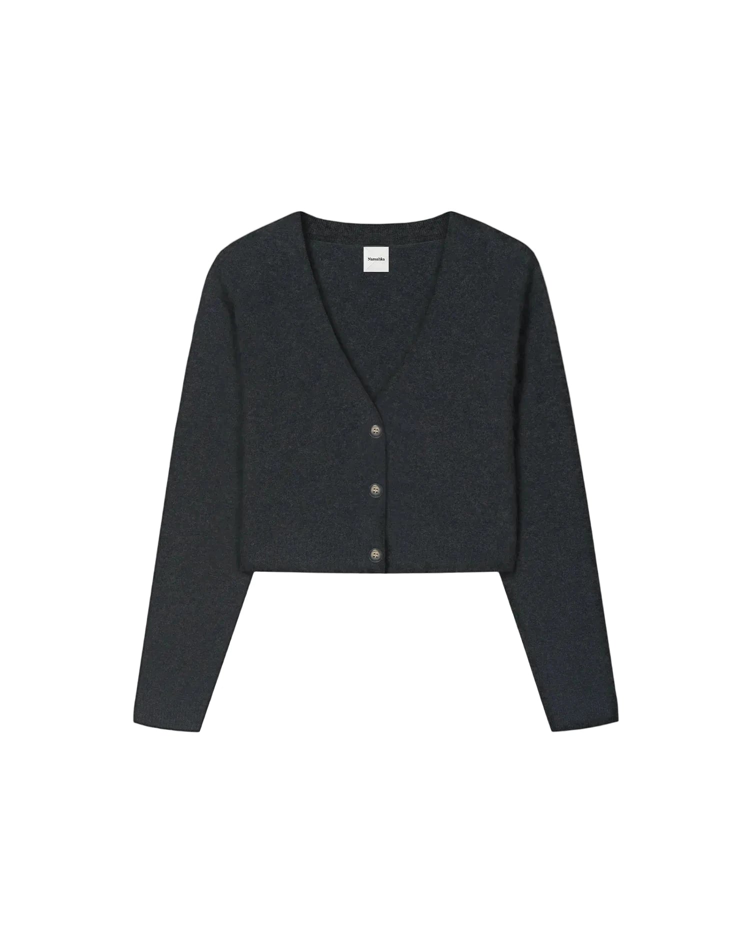 HENNY BRUSHED CASHMERE CARDIGAN IN BLACK CARDIGAN NANUSHKA 