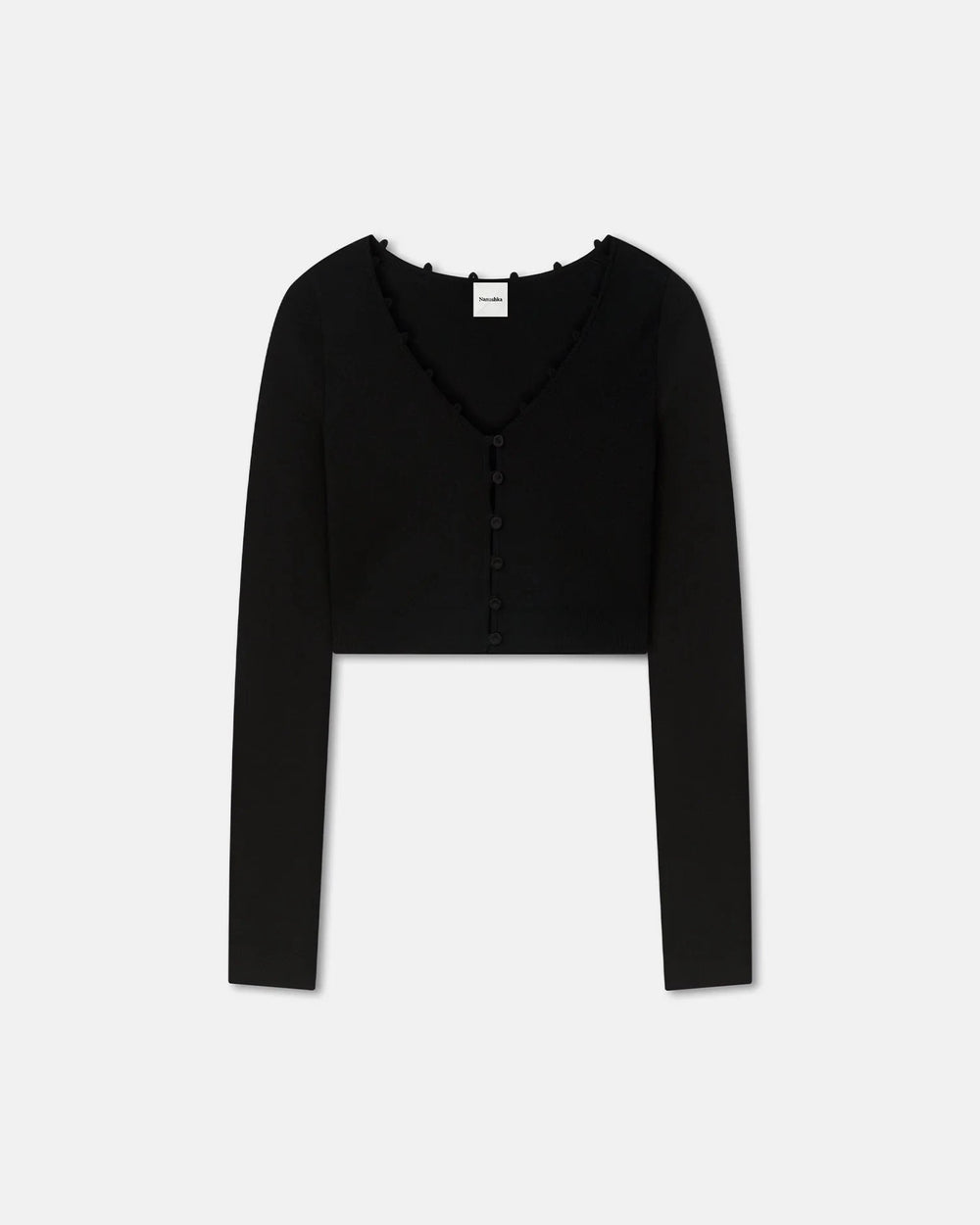 DOVIE CARDIGAN TOP IN BLACK CARDIGAN NANUSHKA 