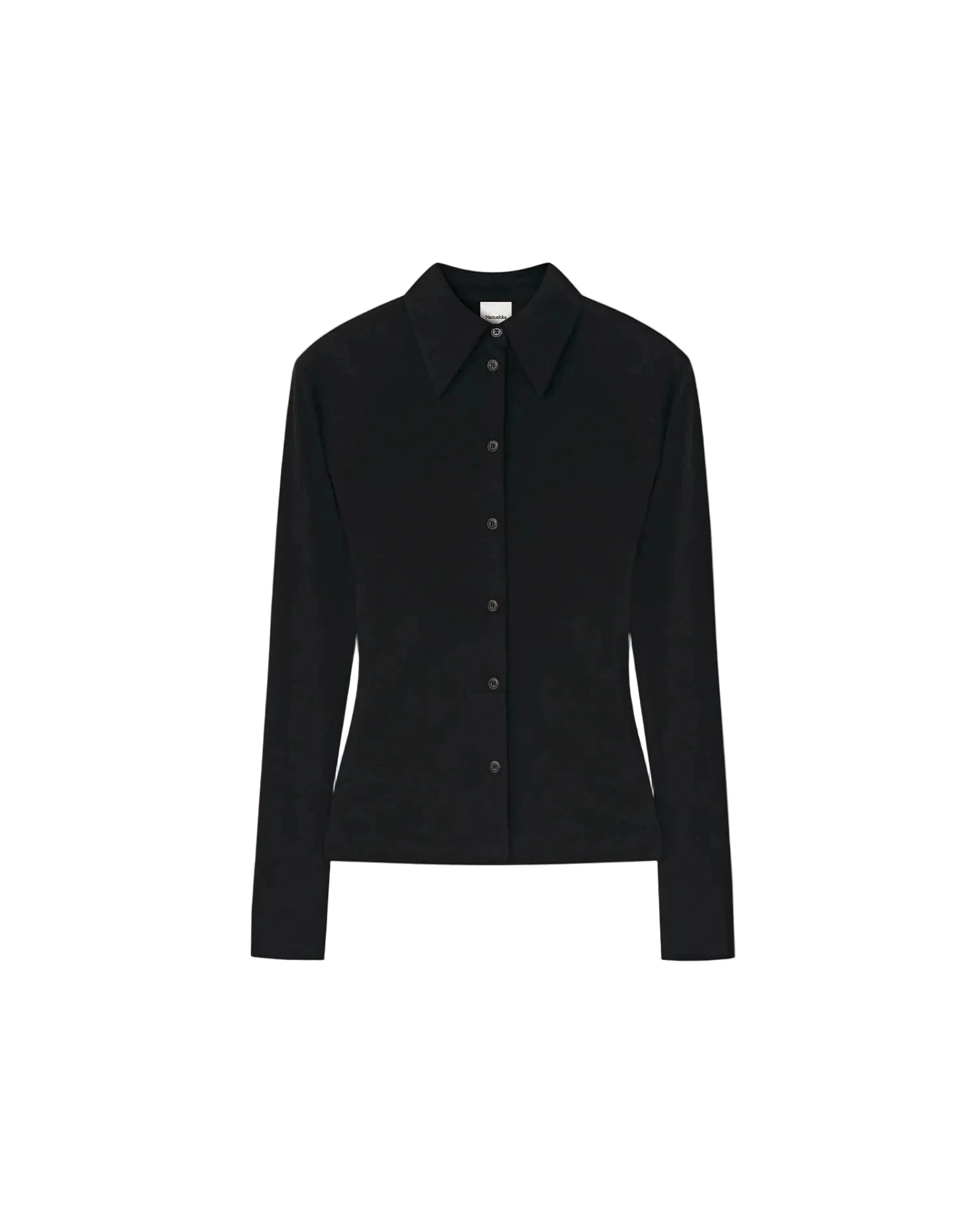 HAIMI MESH JERSEY TOP IN BLACK TOP NANUSHKA 