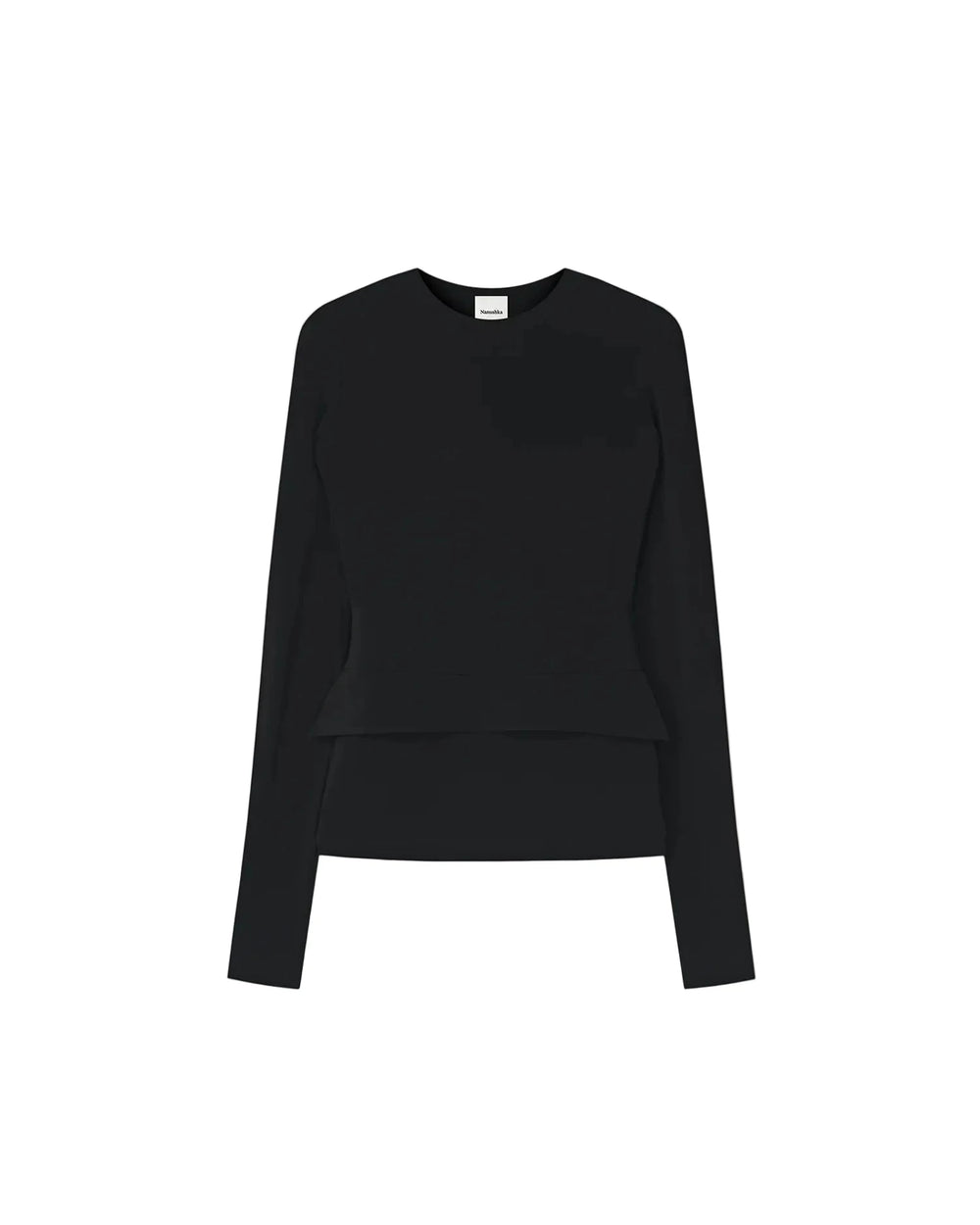 RAVEEN FLUID JERSEY TOP IN BLACK TOP NANUSHKA 