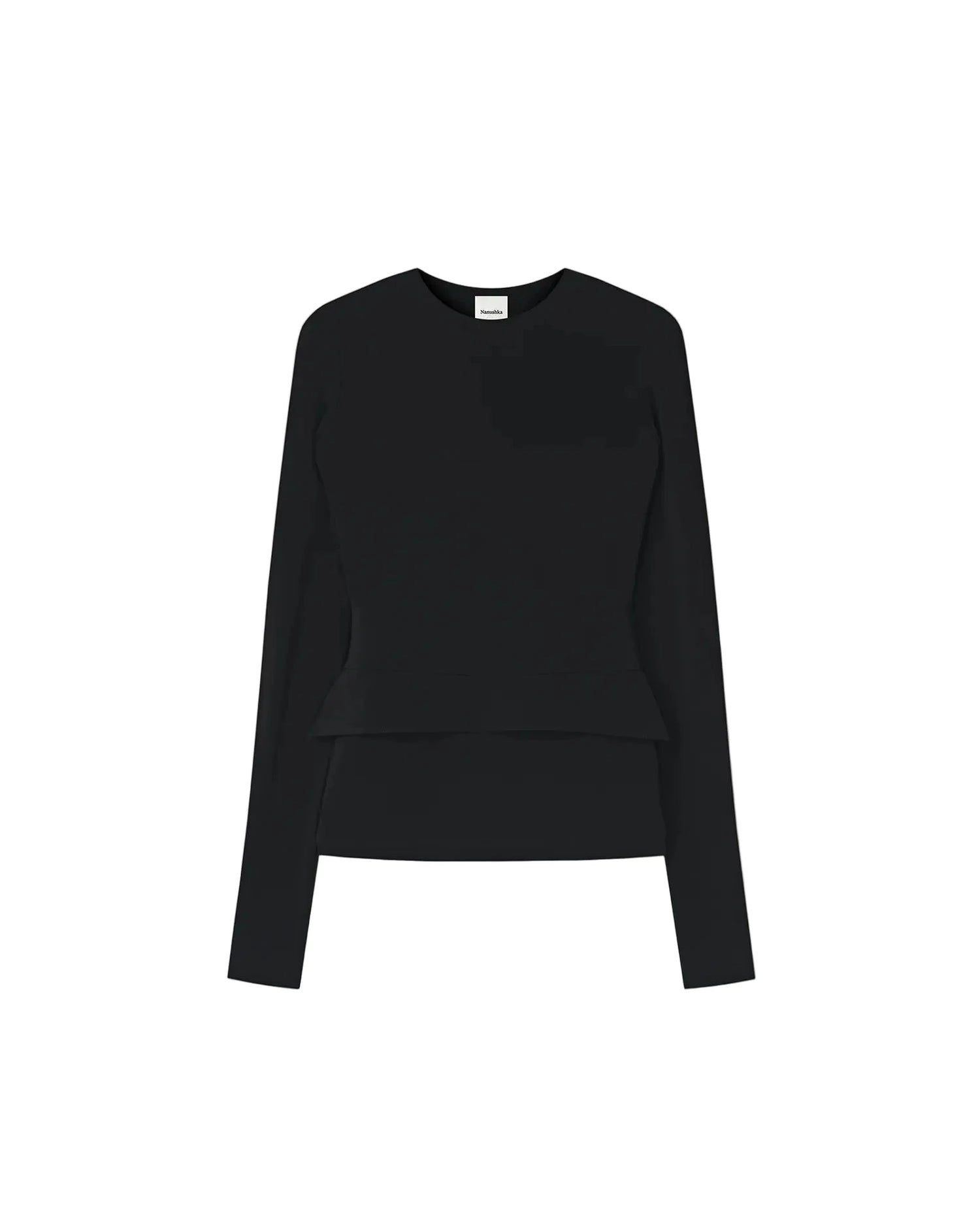 RAVEEN FLUID JERSEY TOP IN BLACK TOP NANUSHKA 