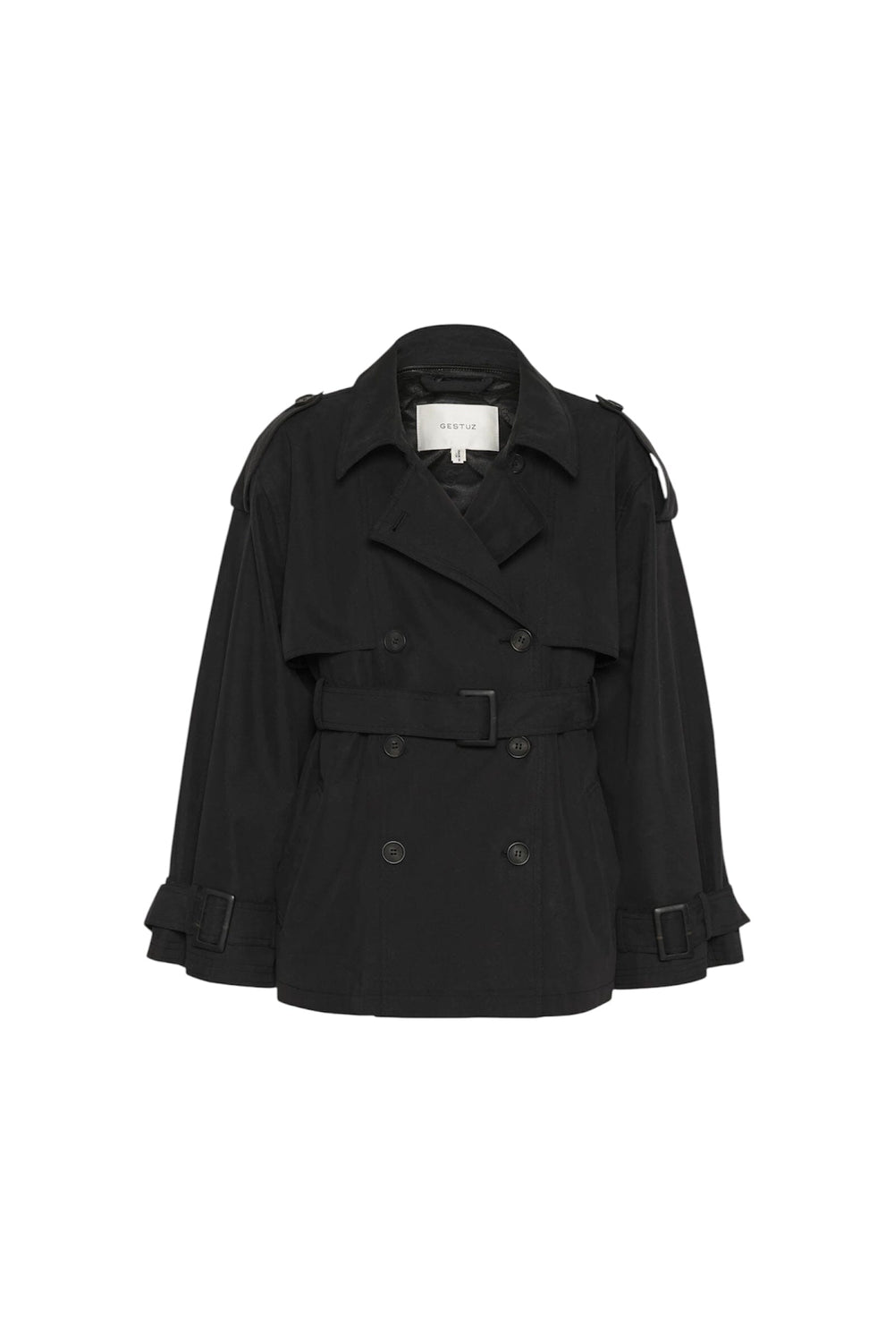 BIRDIE OZ SHORT TRENCHCOAT IN BLACK JACKET GESTUZ 