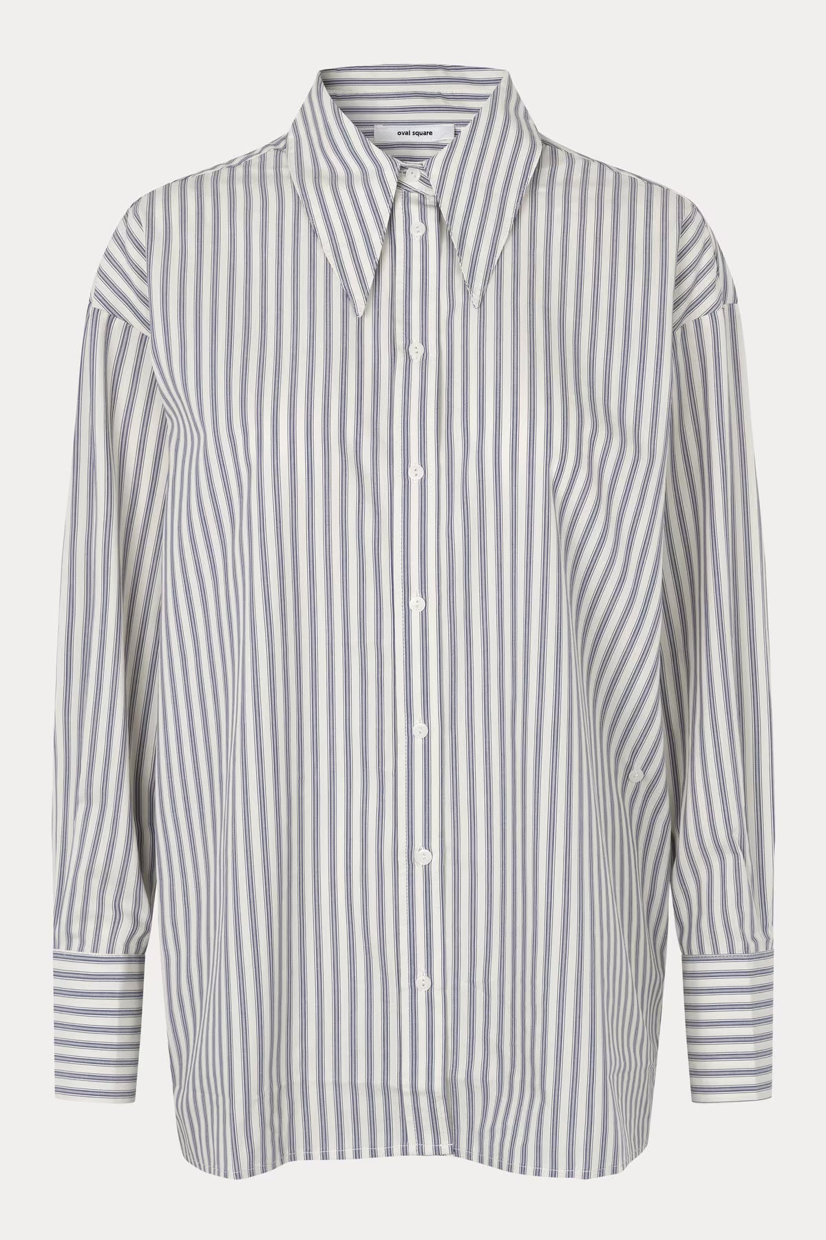 SERA SHIRT IN OFF WHITE STRIPES SHIRT OVAL SQUARE 