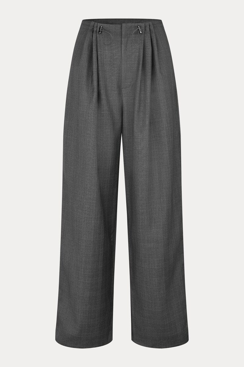 TAMMY TROUSERS IN GREY CHECKS PANTS OVAL SQUARE 