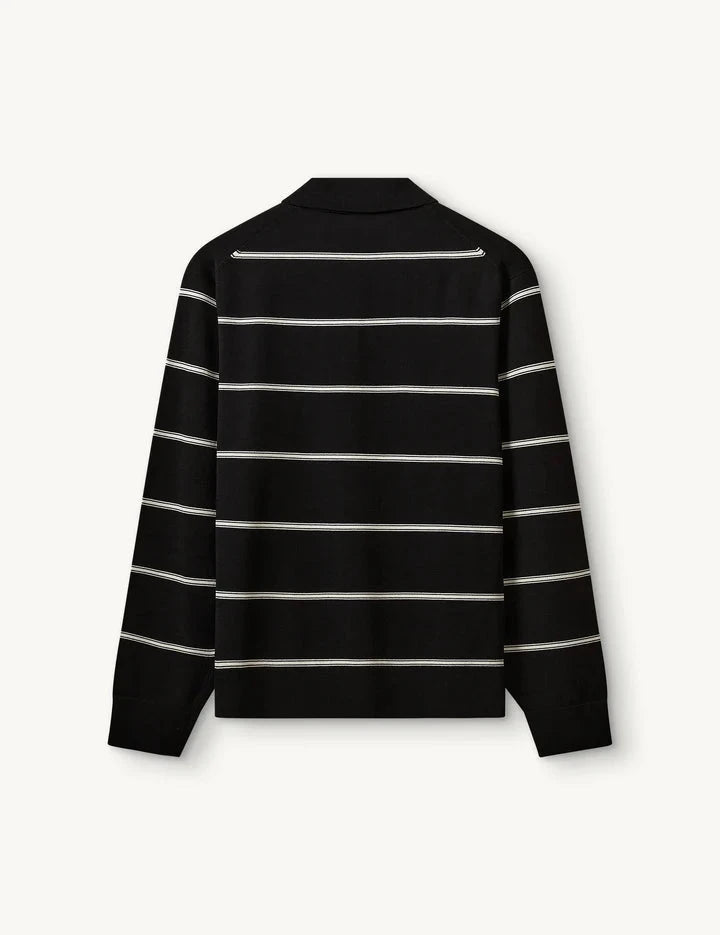 MADISON POLO IN BLACK/ECRU STRIPES SWEATER THE GARMENT 