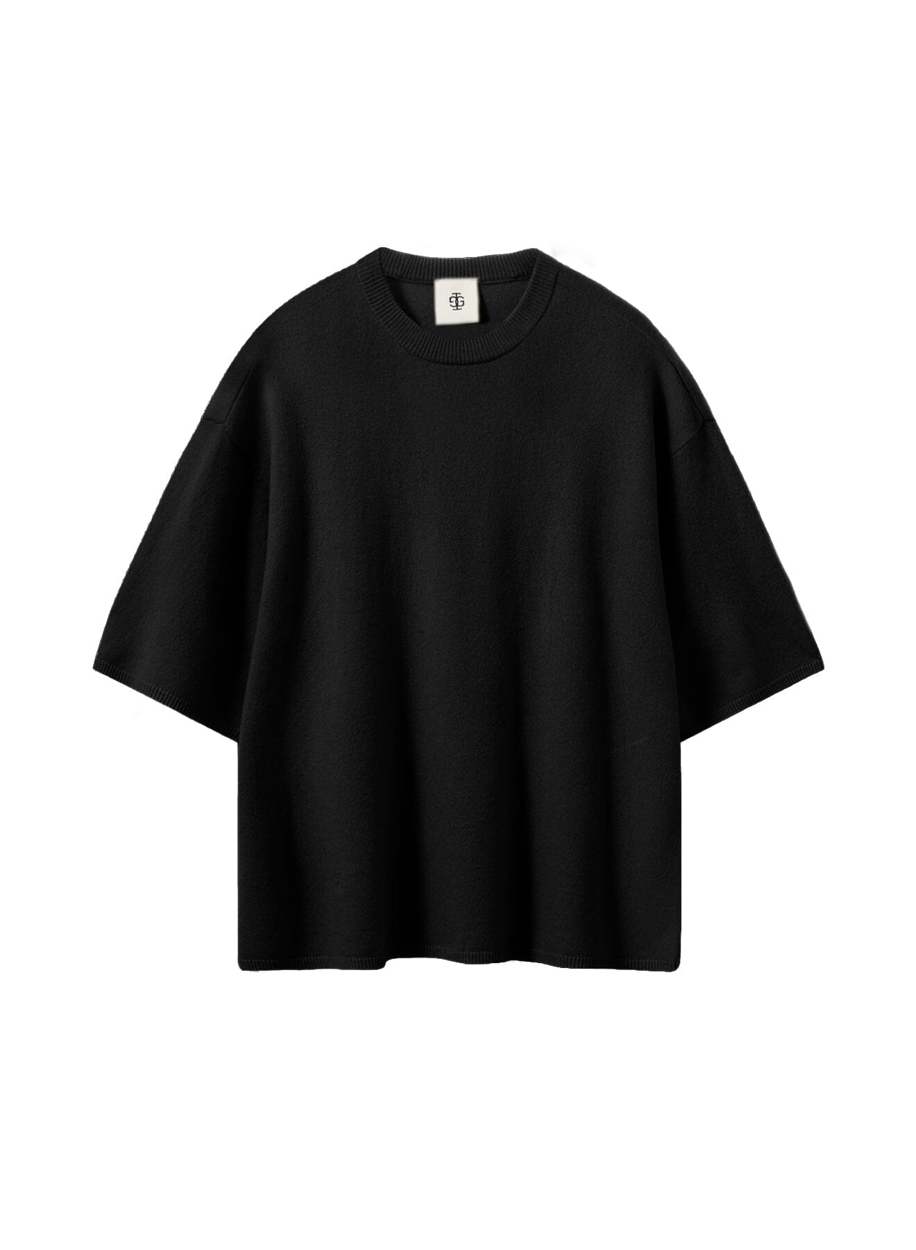 COMO OVERSIZED KNITTED TEE IN BLACK TEES THE GARMENT 