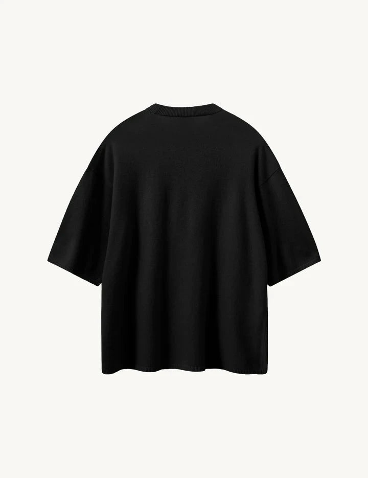COMO OVERSIZED KNITTED TEE IN BLACK TEES THE GARMENT 