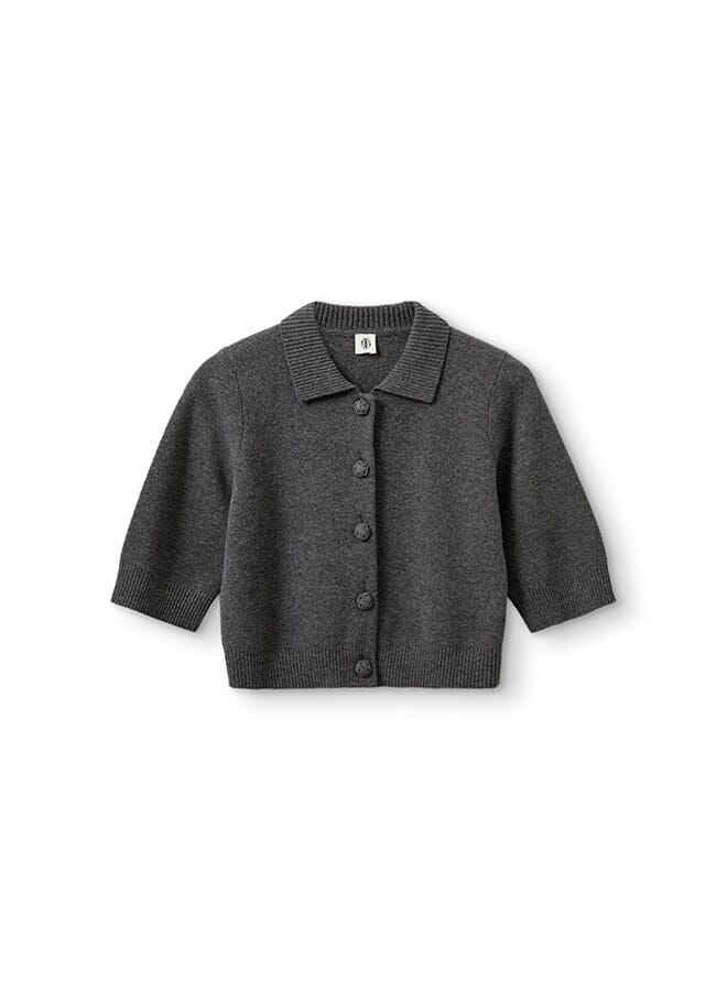 COMO SHORT CARDIGAN IN GREY KNIT THE GARMENT 