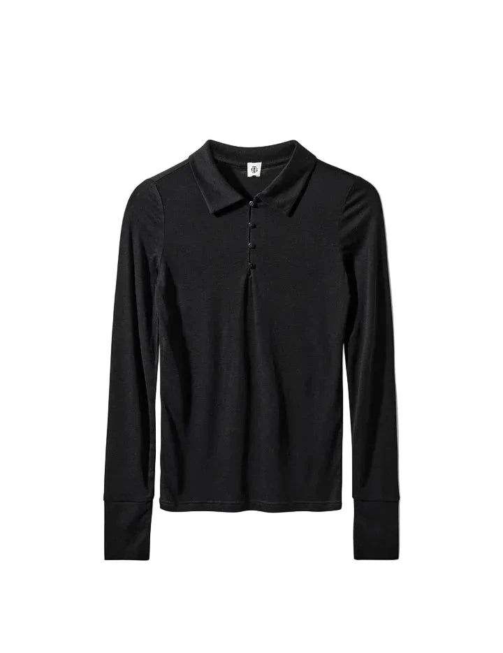 BREE POLO TEE IN BLACK TEE THE GARMENT 
