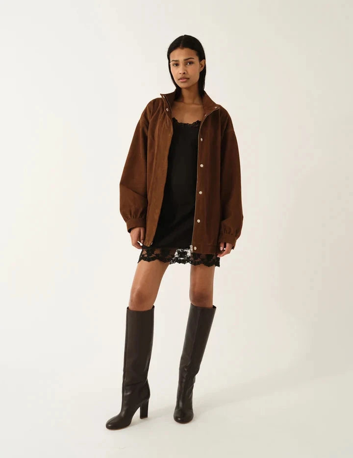 GENEVE BOMBER IN ACORN JACKET THE GARMENT 
