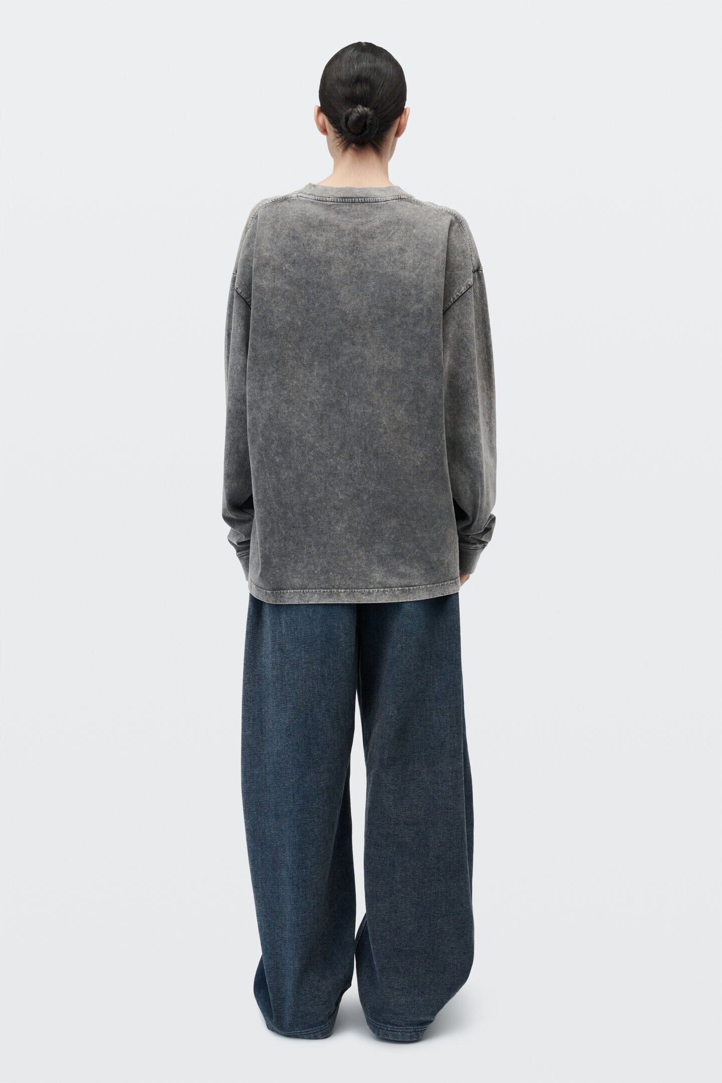 LONGSLEEVE TEE SHADOW POCKET IN WASHED GREY TSHIRT ALEXANDER WANG 