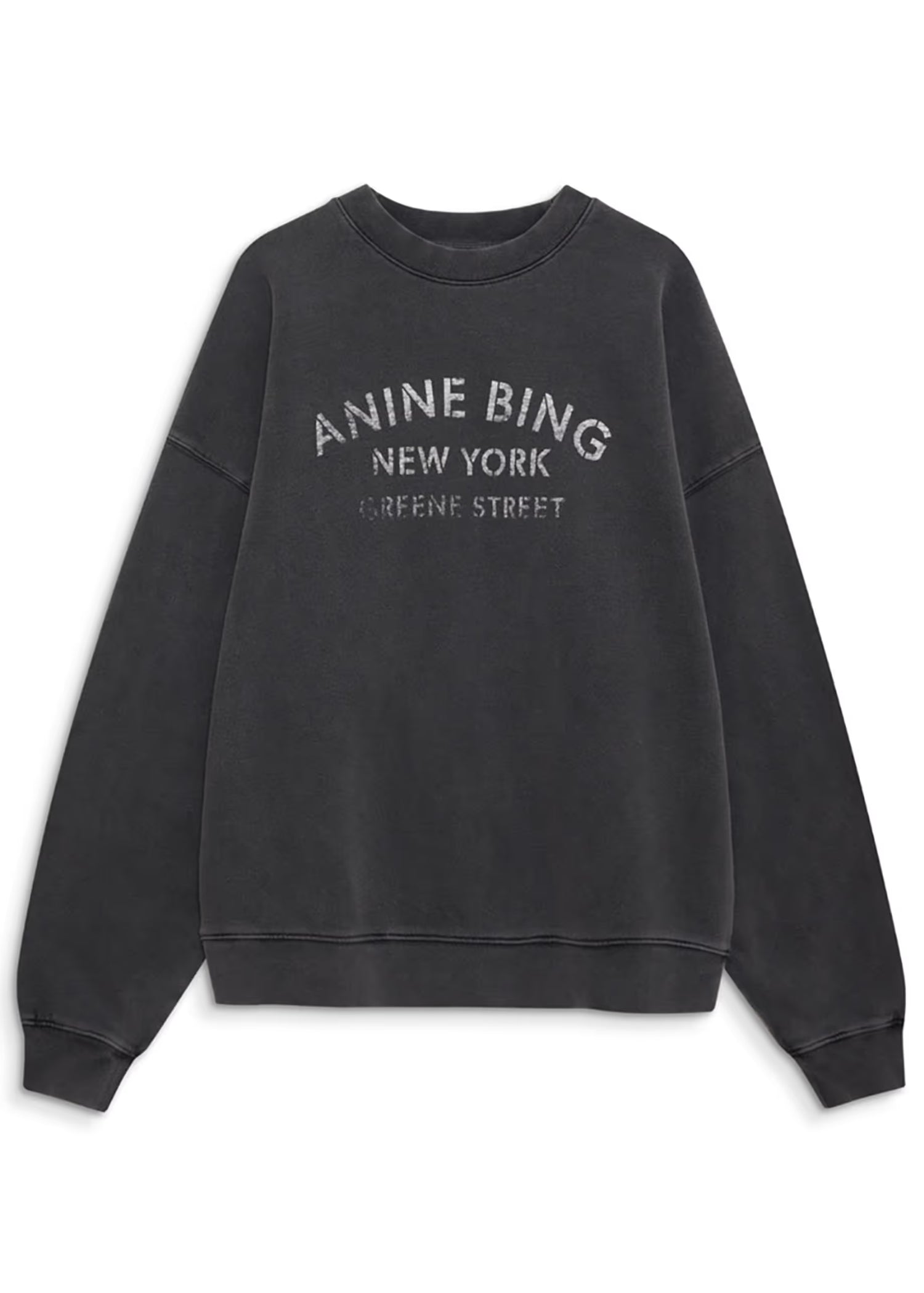 MILES SWEATSHIRT NY IN WASHED BLACK SWEATSHIRT ANINE BING 