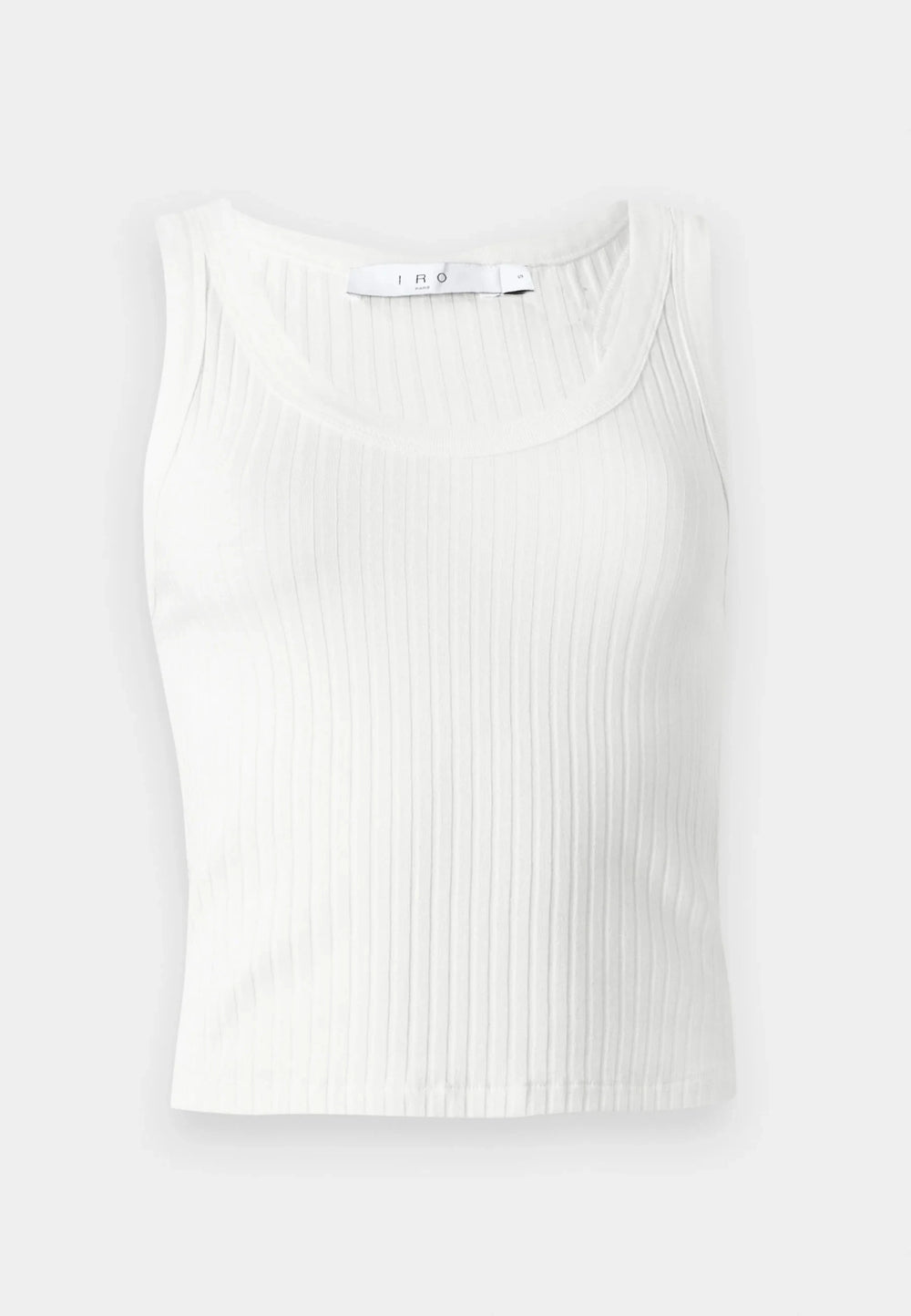 EMMA RIB CROPPED TANK TOP IN WHITE TOP IRO 