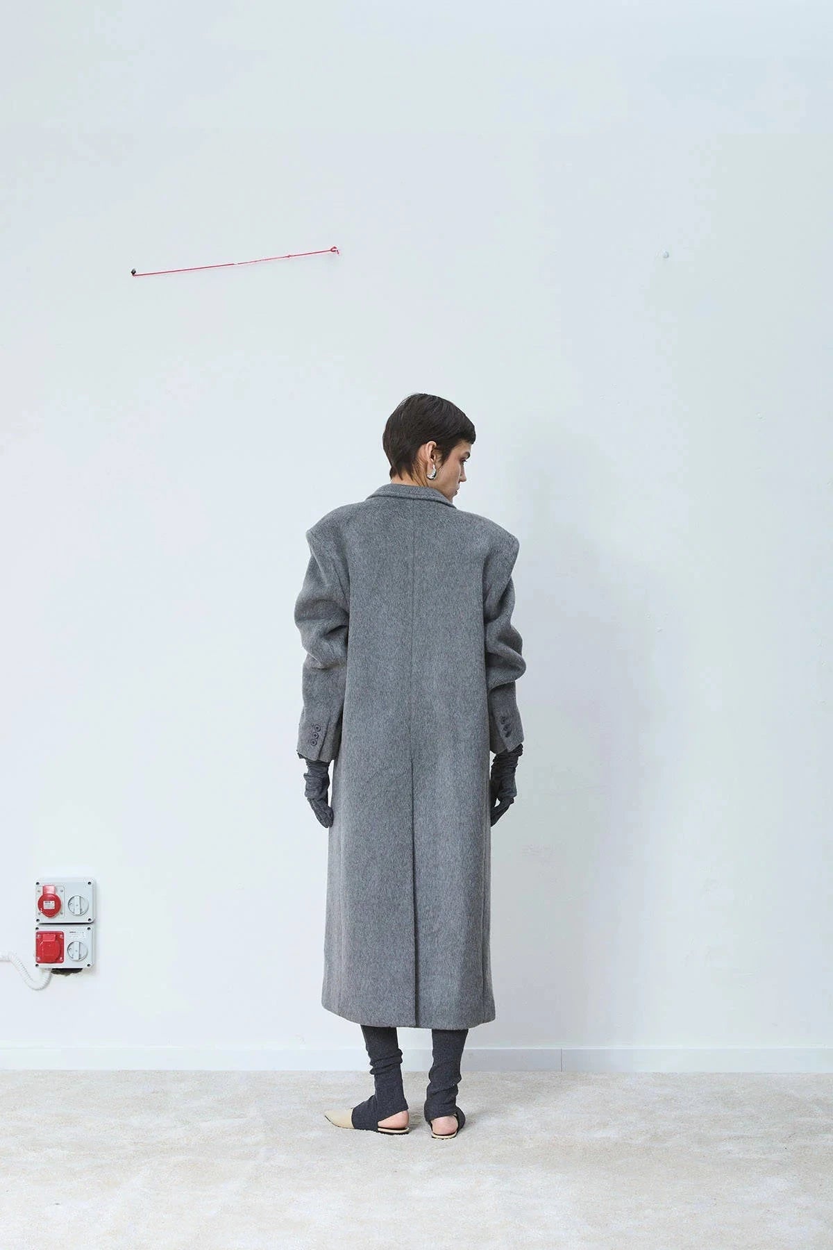 DOUBLE BREASTED COAT IN MEDIUM GREY COAT LA PISCINE 