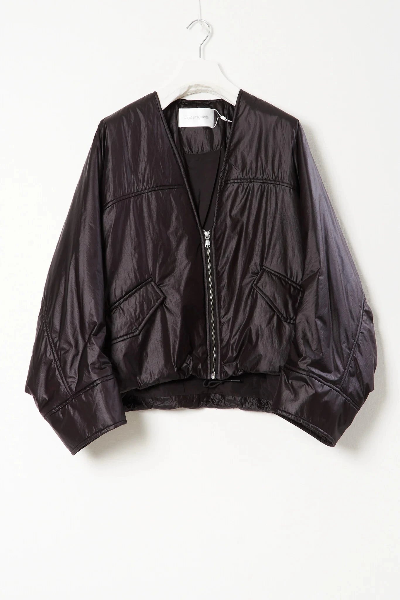 JHADILA V-NECK PADDED BOMBER IN BLACK JACKET CHRISTIAN WIJNANTS 