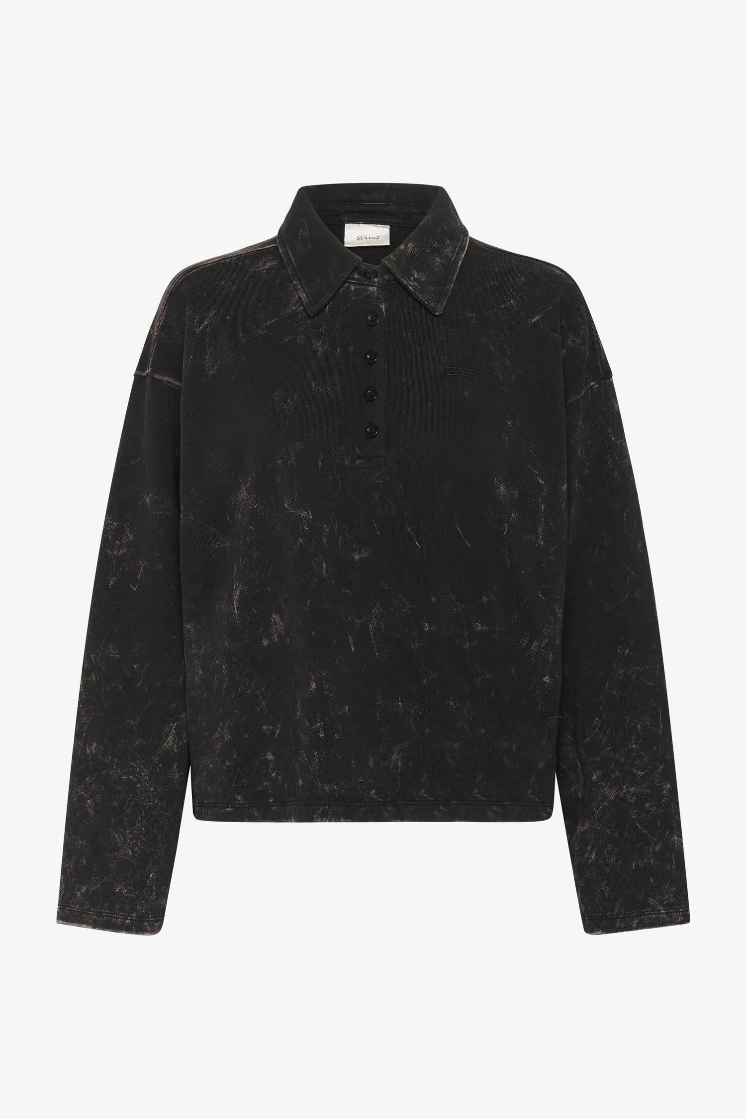 NEIA POLO IN BLACK BROWN WASH POLO GESTUZ 