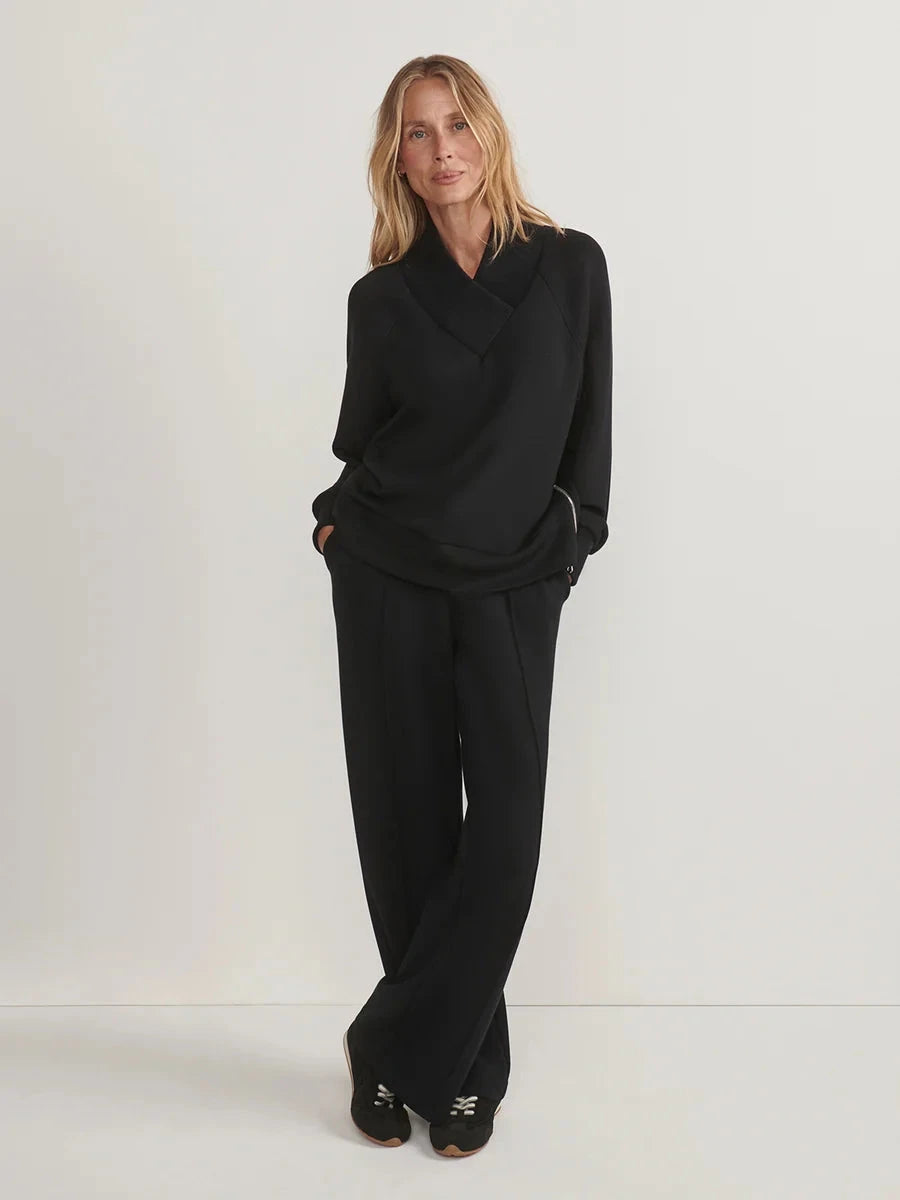 MACIE ZIP HEM SWEAT IN BLACK SWEATER VARLEY 