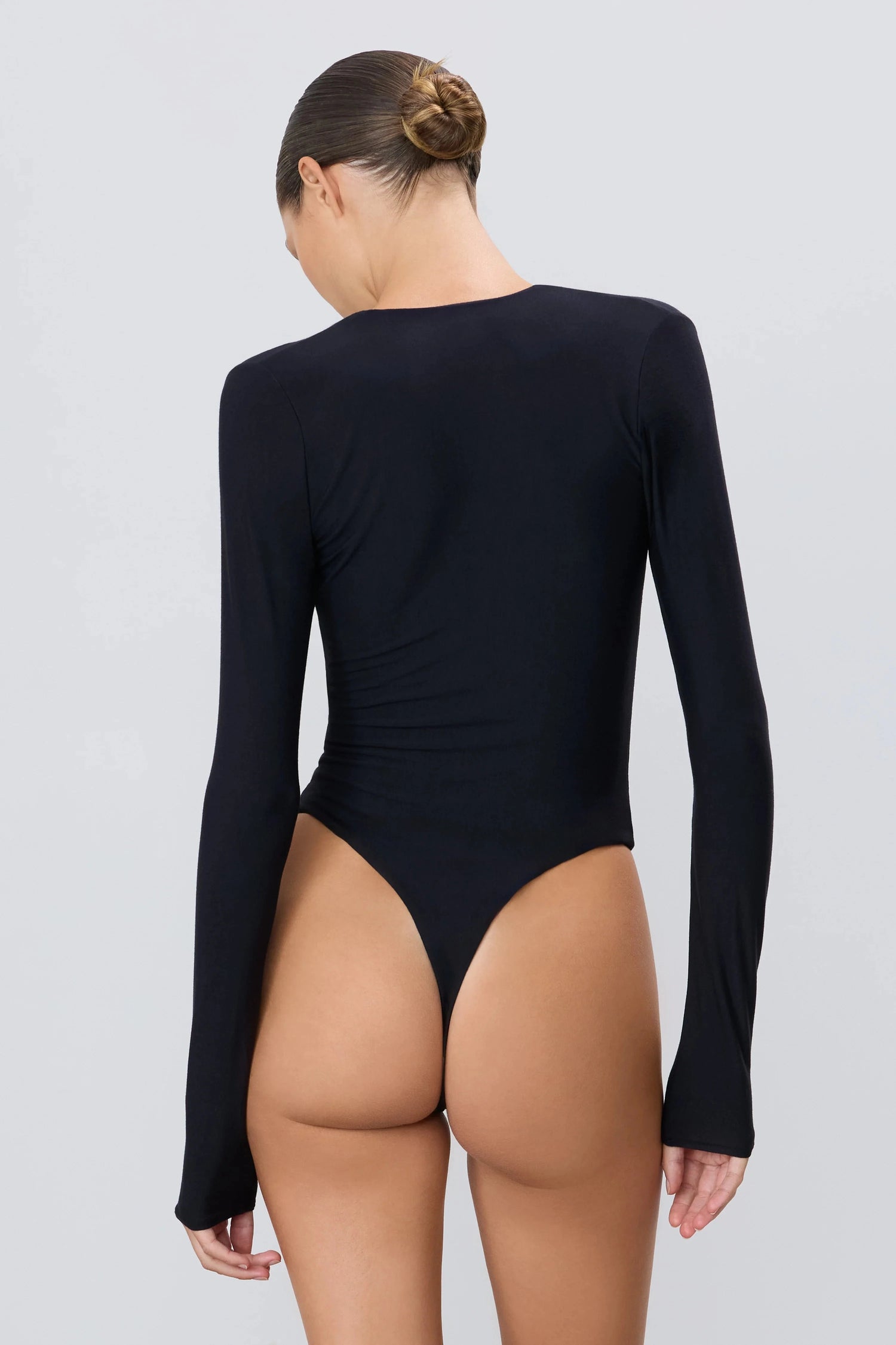 LONG SLEEVE DEEP V NECK BODYSUIT BODY ETERNE 