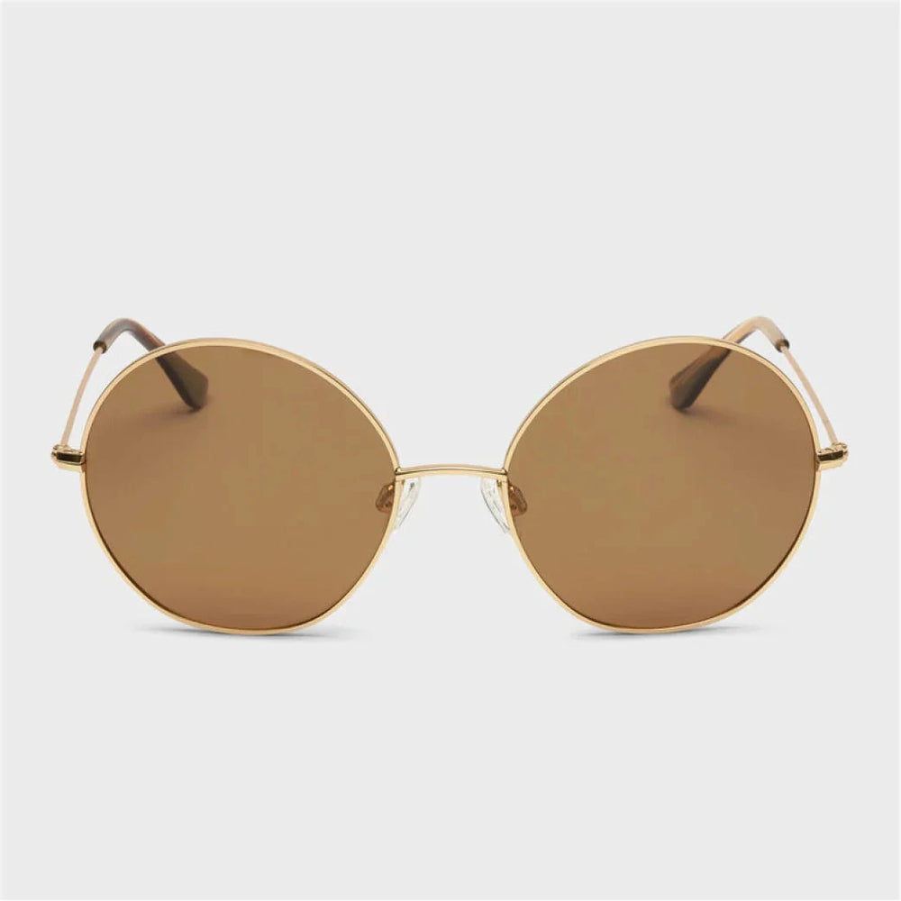 LIYANE ROUND SUNGLASSES IN GOLD KURE 