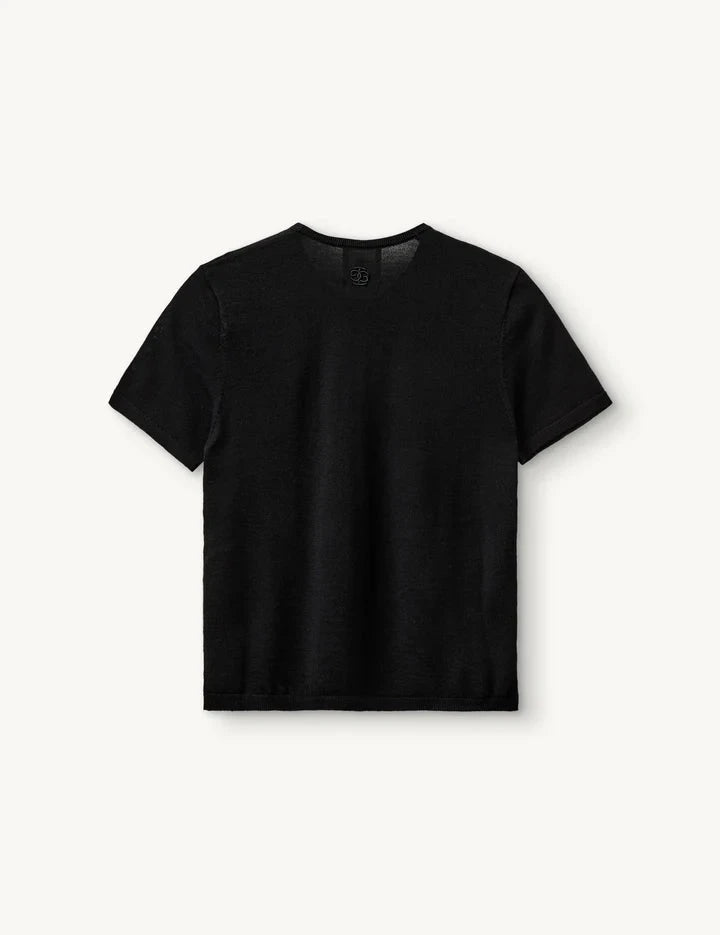 BERGEN KNIT TEE IN BLACK KNIT THE GARMENT 