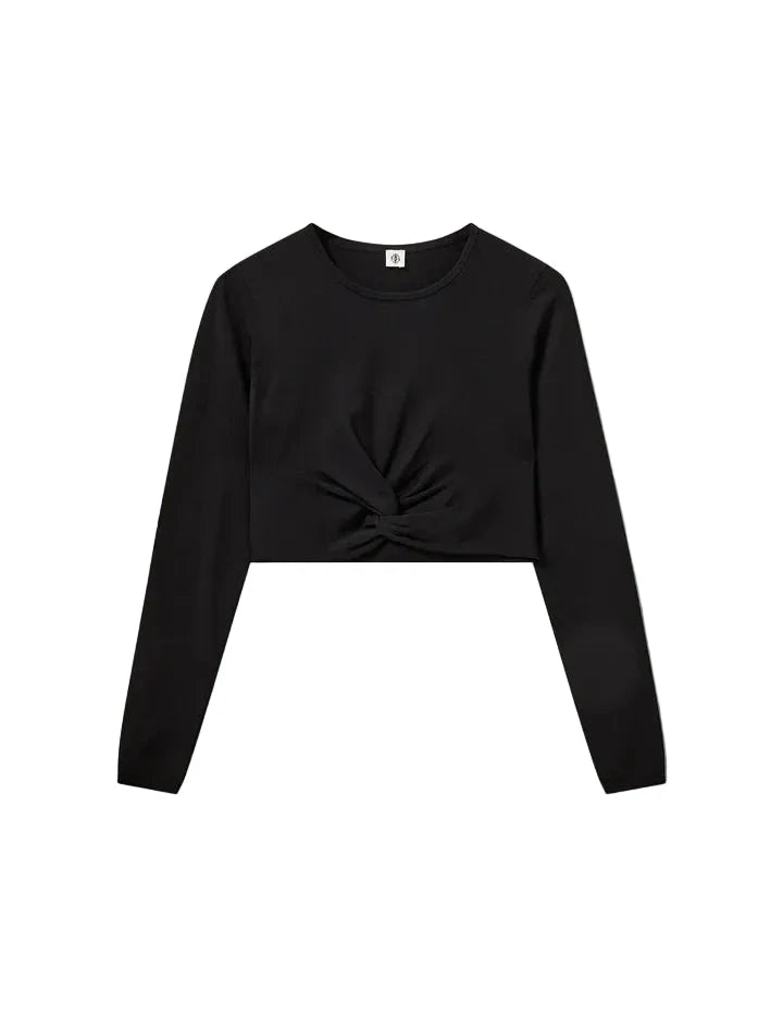MADISON KNOT TOP IN BLACK TOP THE GARMENT 