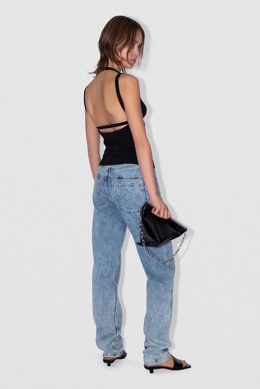 PRISMA CREASED LEATHER BAG BAG BY FAR 