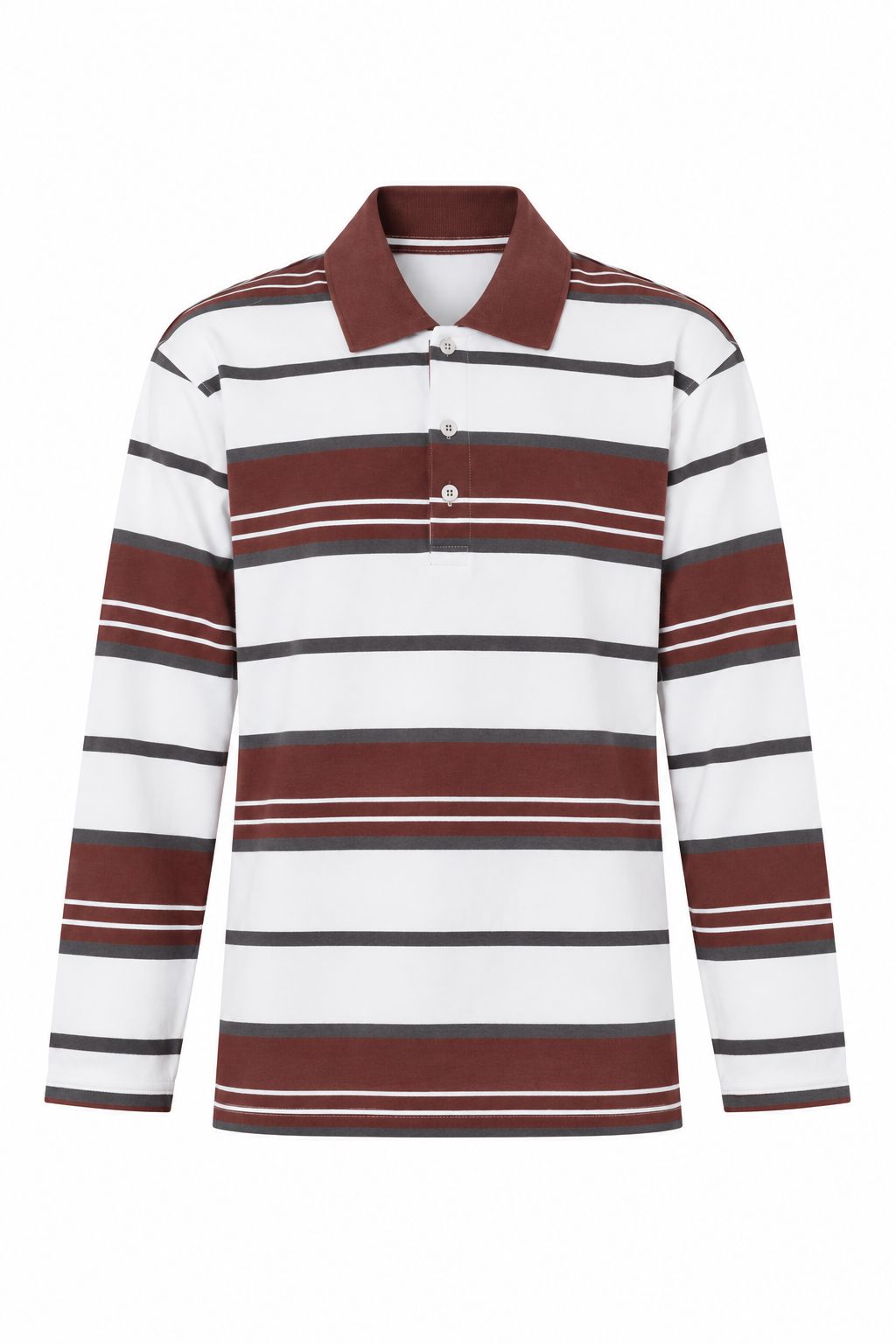 PAXTON STRIPE POLO IN BITTER CHOCOLATE POLO WON HUNDRED 