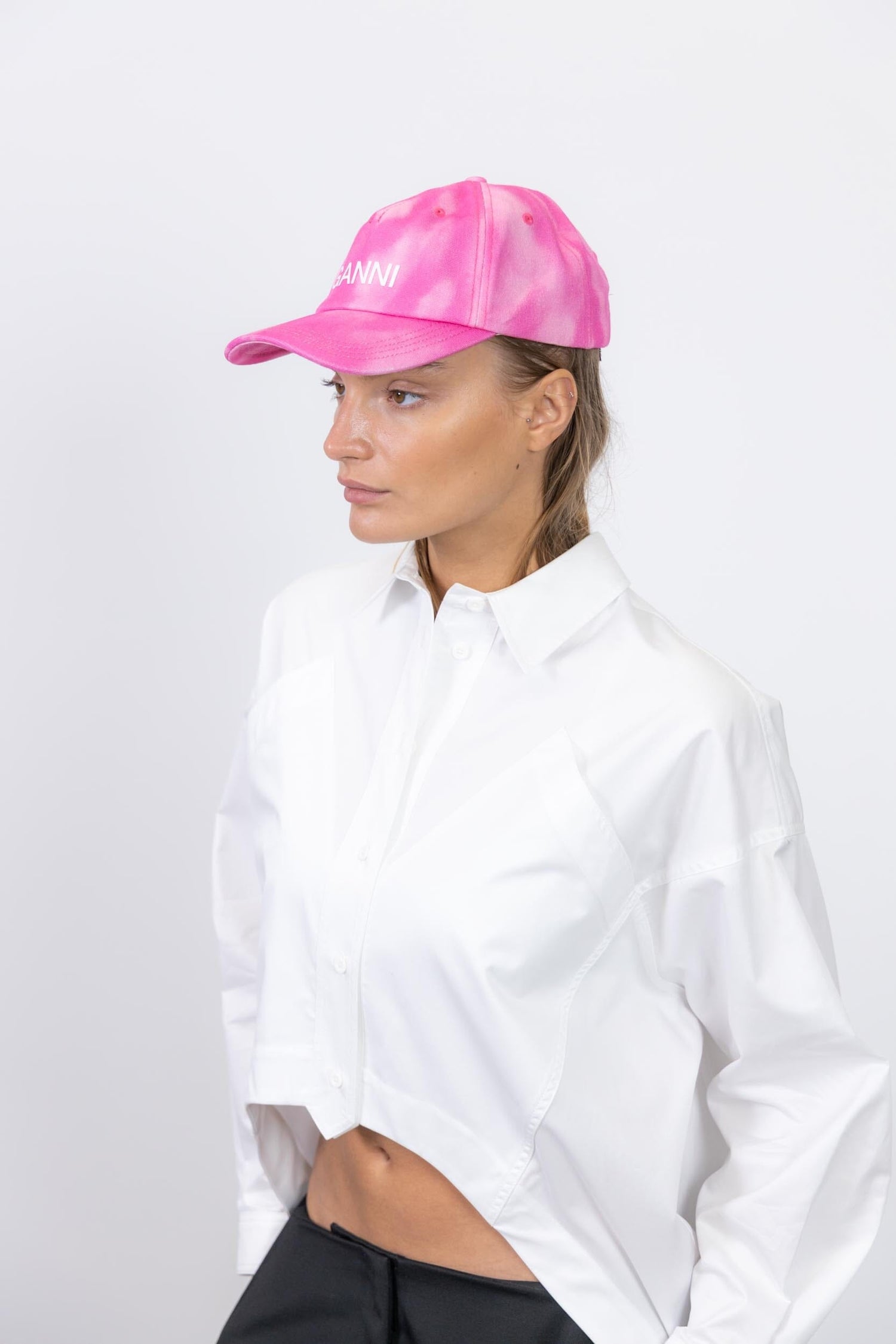 SIGNATURE PINK TIE AND DYE CAP CAP GANNI 