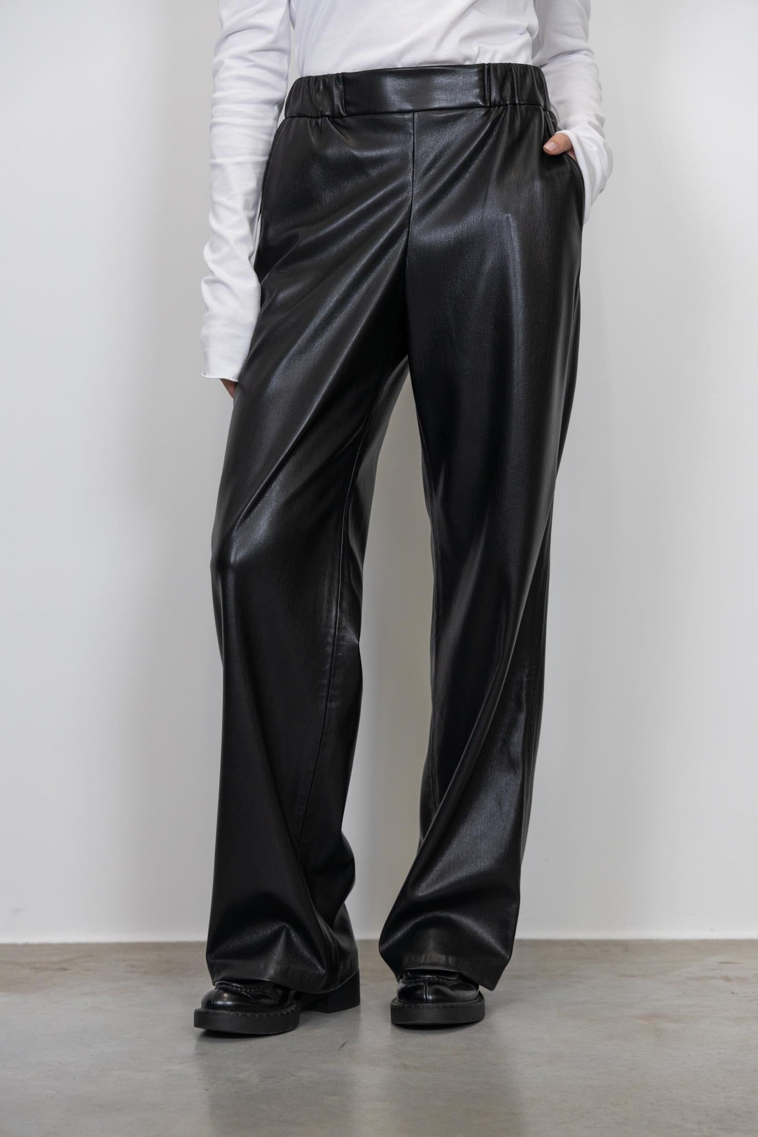 KOA VEGAN LEATHER WIDE LEG PANTS PANTS ANINE BING 