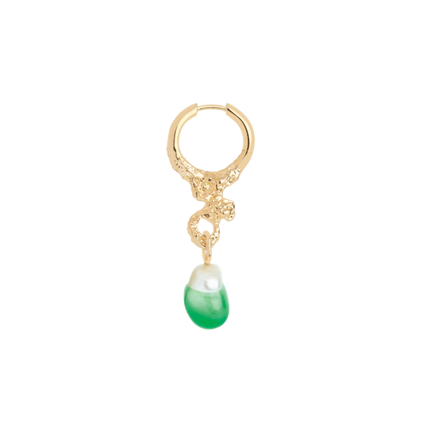 MIRAN GOLD PLATED EARRING WITH GREEN PEARL EARRING MARIA BLACK 