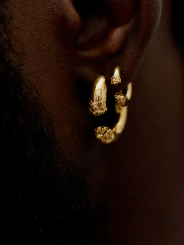 TERRA 24 DISRUPTED GOLD PLATED EARRING ACCESSORIE MARIA BLACK 