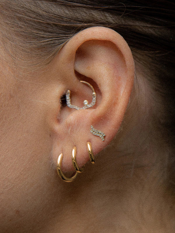 MARCO 10 GOLD PLATED HUGGIE EARRING MARIA BLACK 