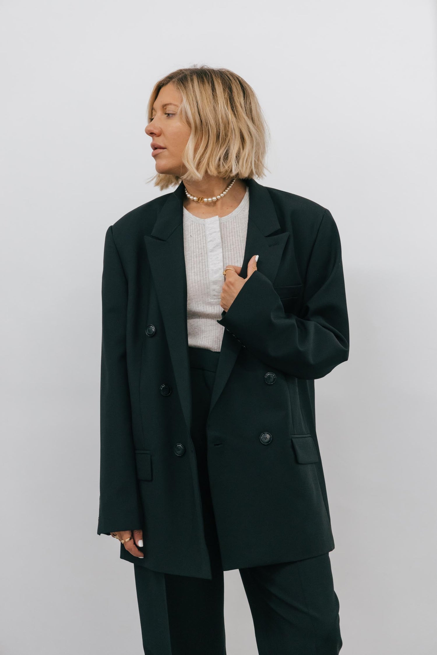 ALIX BLAZER IN BLK BLAZER ROHE 