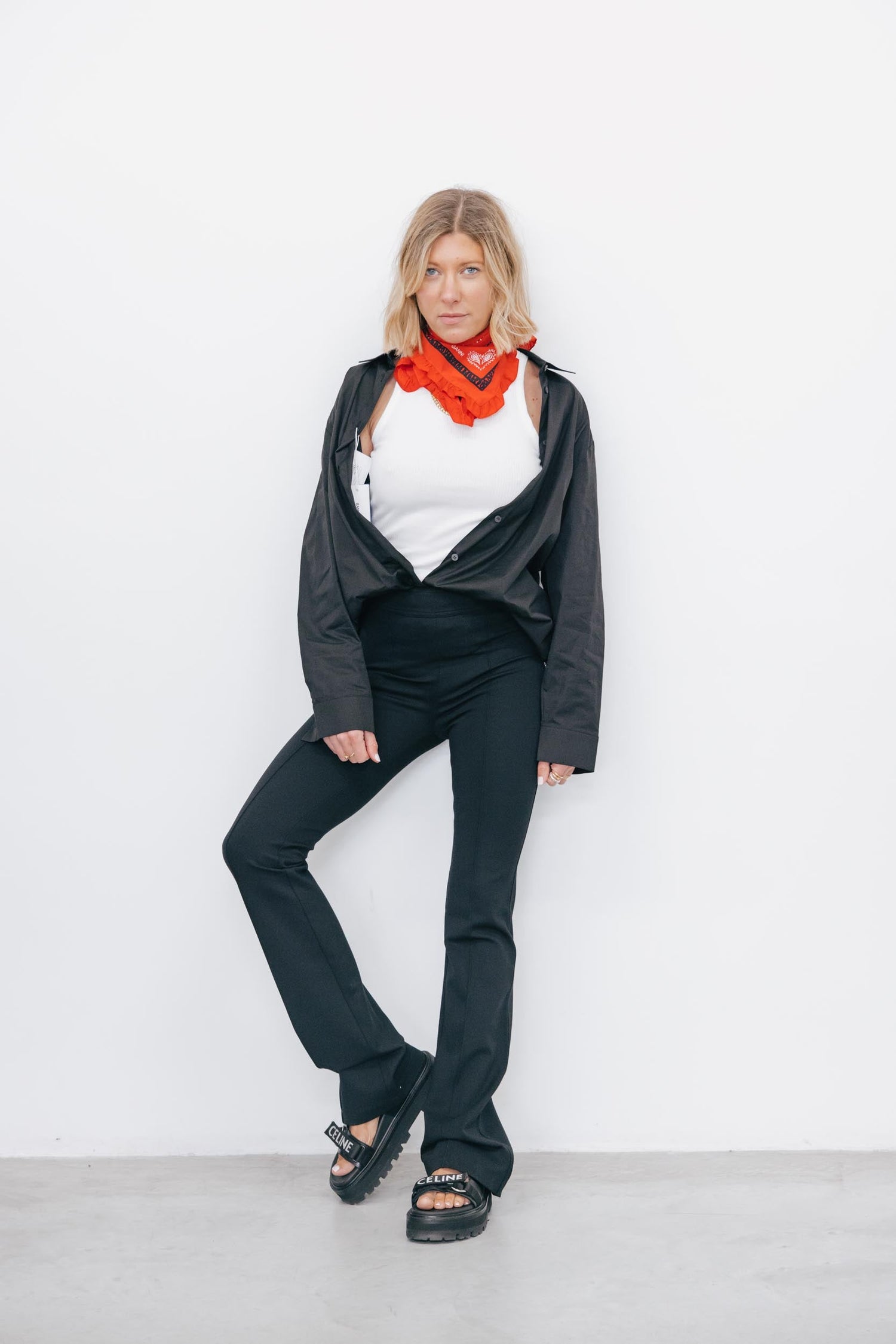 RUFFLED COTTON BANDANA ACCESSORIES GANNI 