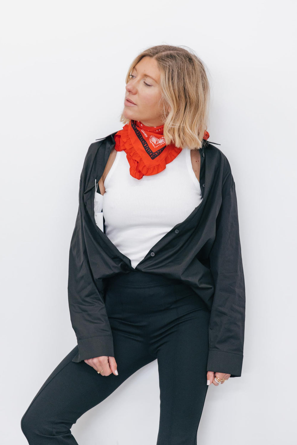 RUFFLED COTTON BANDANA ACCESSORIES GANNI 