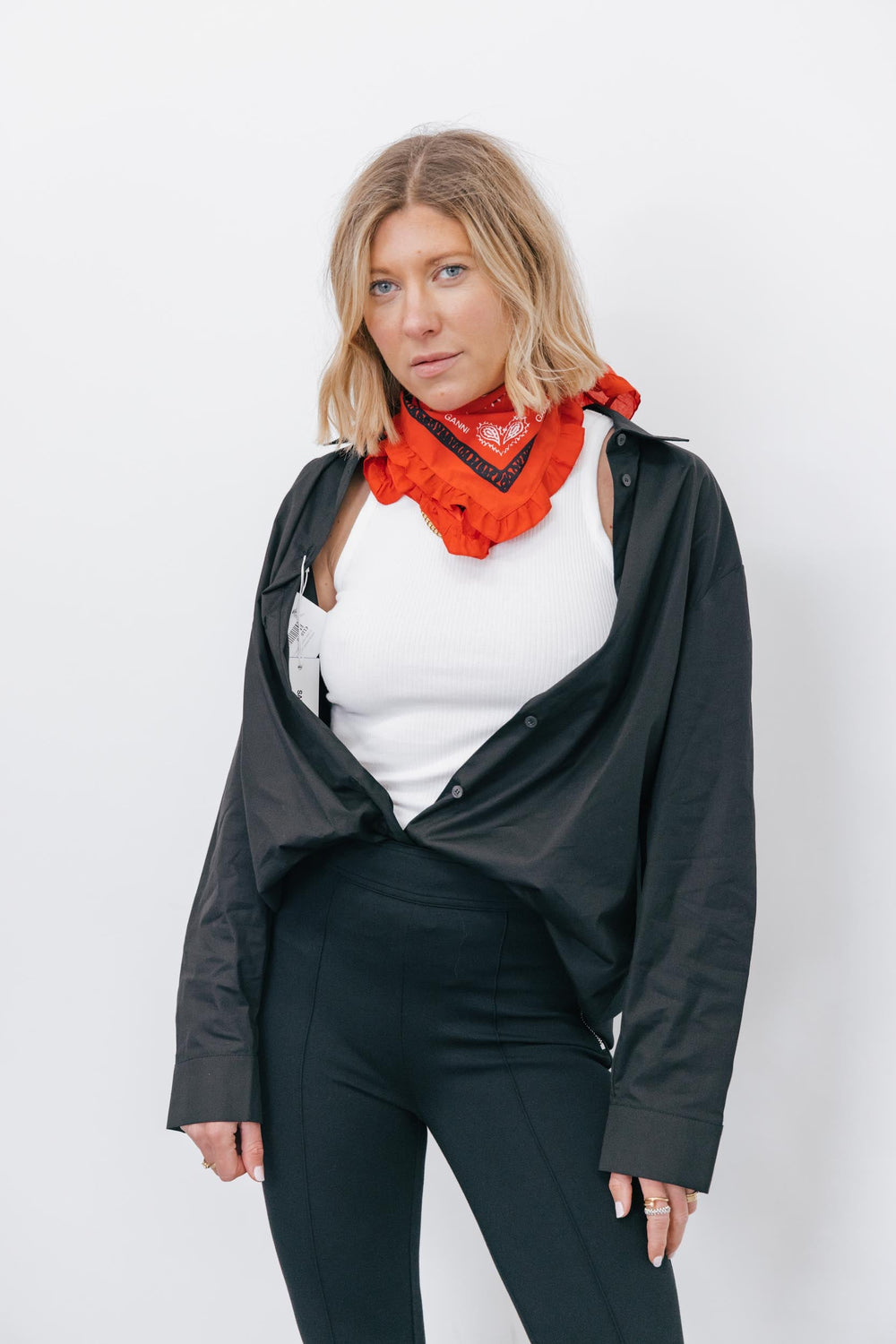 RUFFLED COTTON BANDANA ACCESSORIES GANNI 